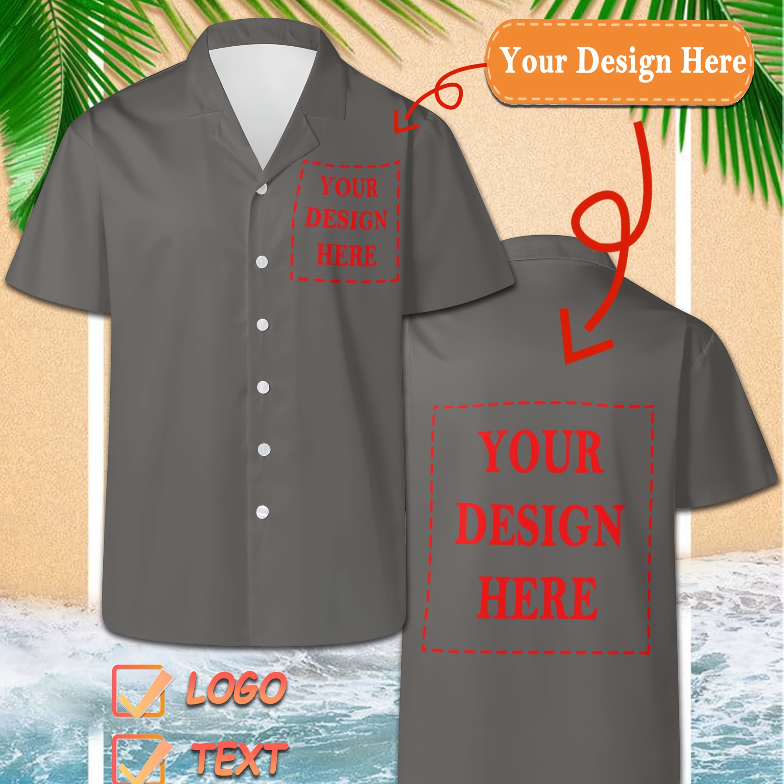 TEMU Custom Men's Plus-size Hawaiian Shirts With 3d Print Design, Personalized Options For Photos, Brand Logos, Or Text. Breathable And Comfortable