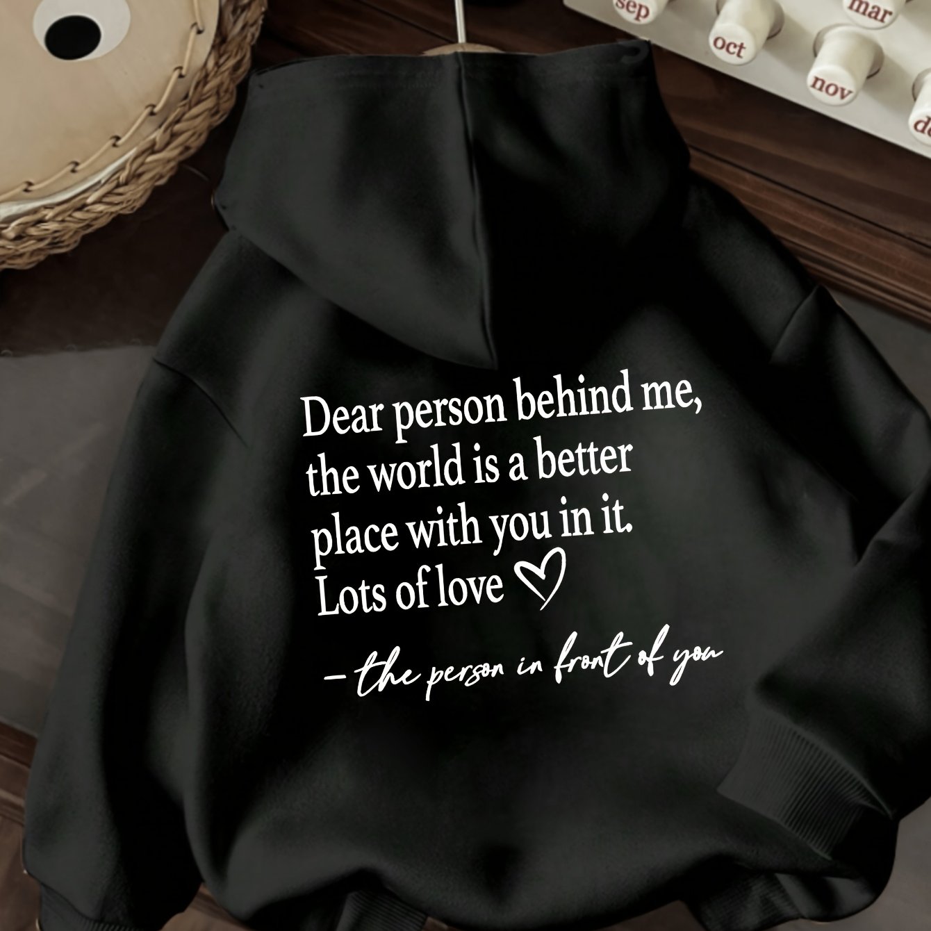 TEMU Message Women's Fashionable Casual Sports Hoodie With Back Print