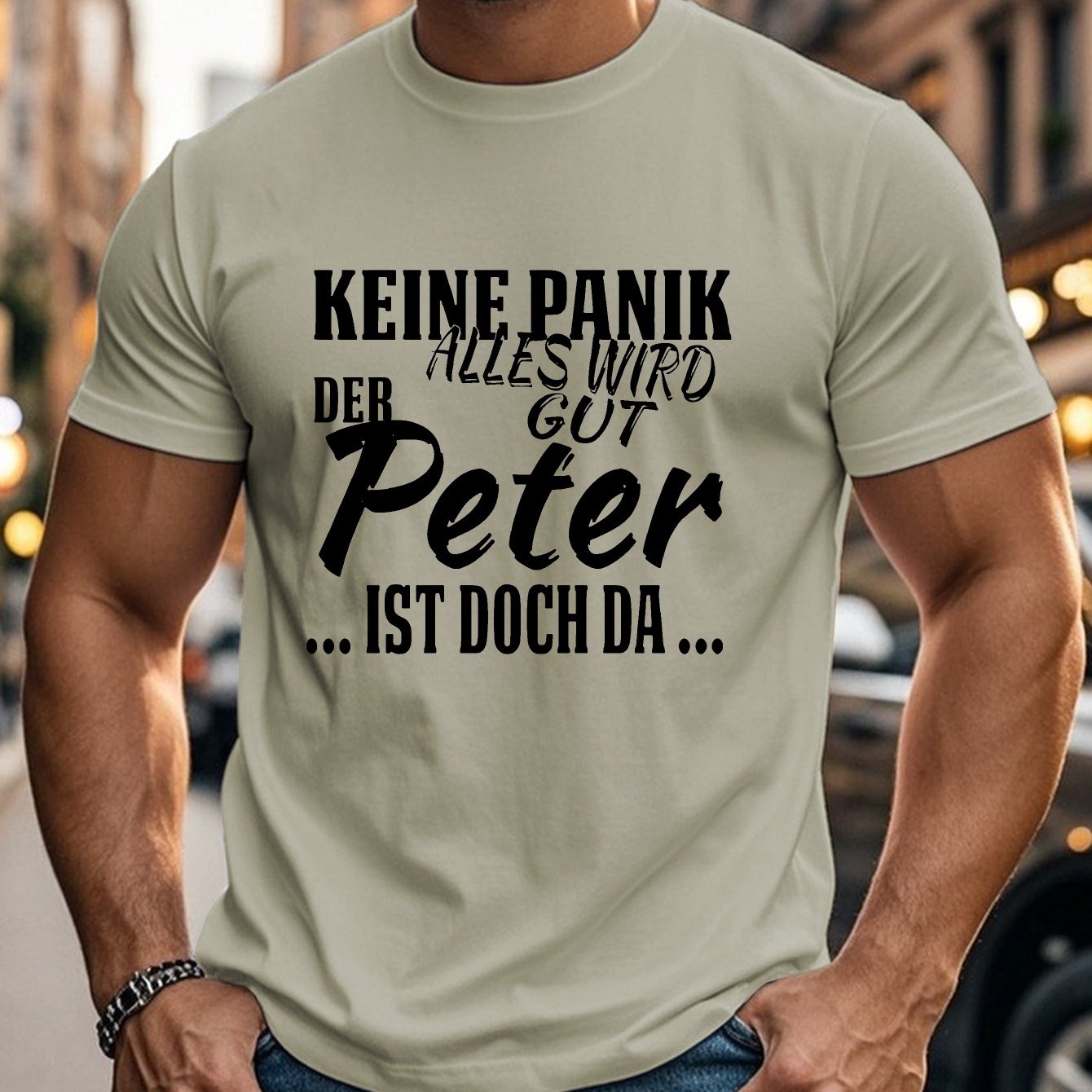 E-shop Humorvolles und interessantes "Crinkle" Herren T-Shirt in Übergröße mit deutschem Namen
