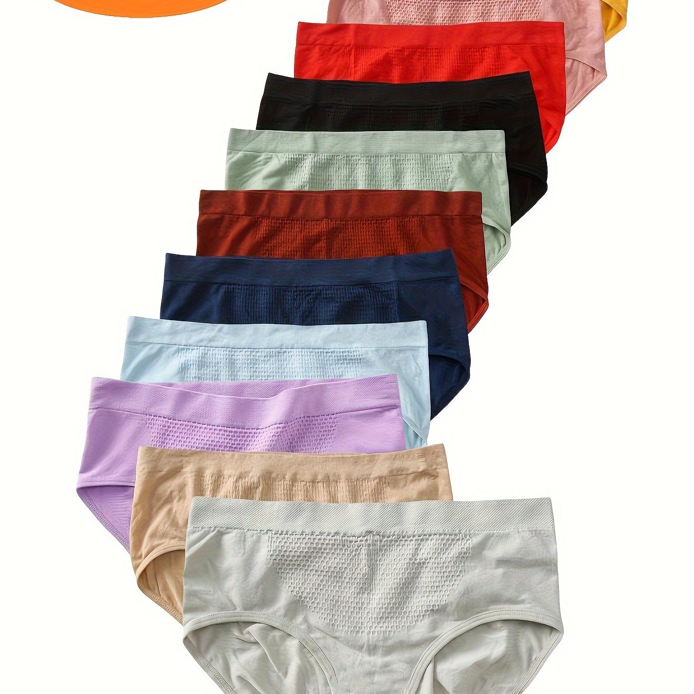 TEMU 11pcs Set Of Women's Stylish, Breathable, Quick-dry Seamless Mid-rise Briefs (recommended For Sizes S-xl)