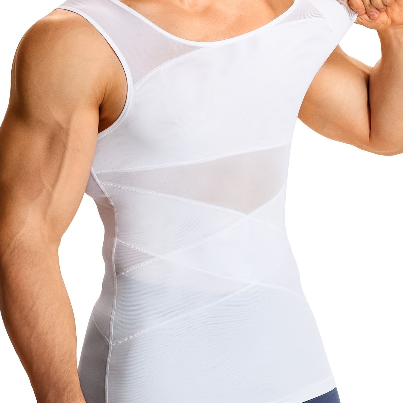 mens sleeveless tank top nylon 88 spandex 12 high - Temu United