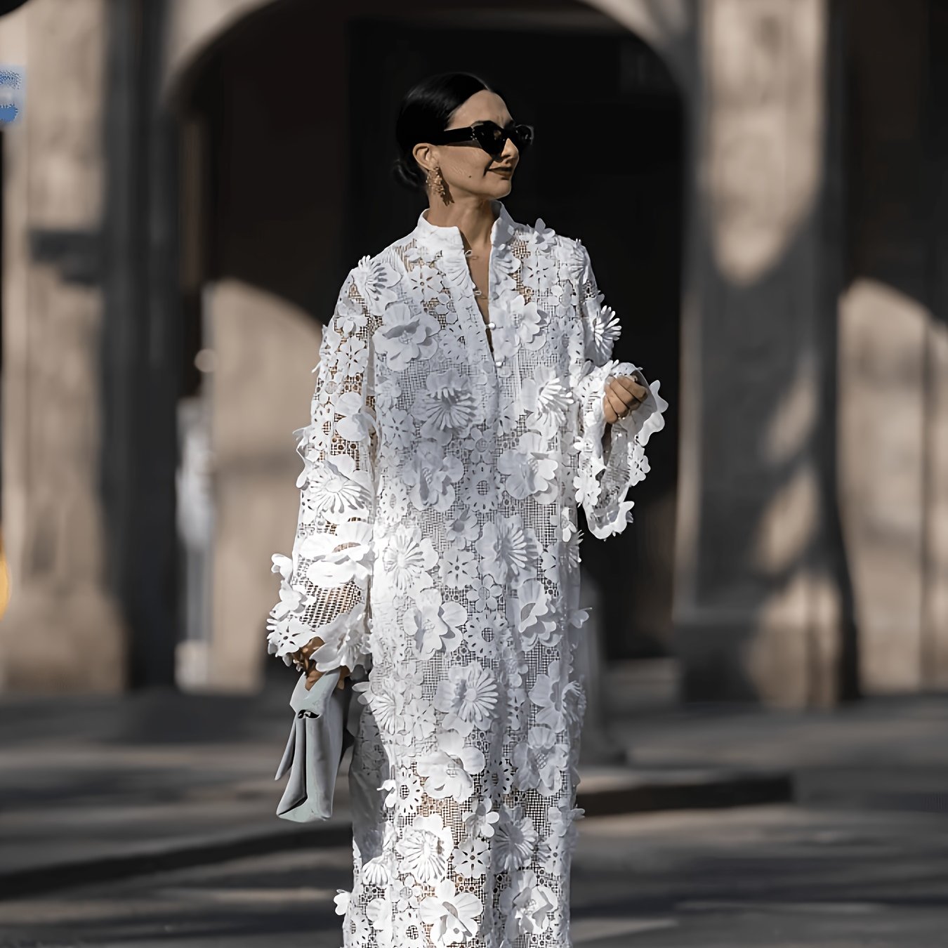 elegant womens solid color round neck long sleeve dress with lace up 3d     parties weddings dates travel and commuting