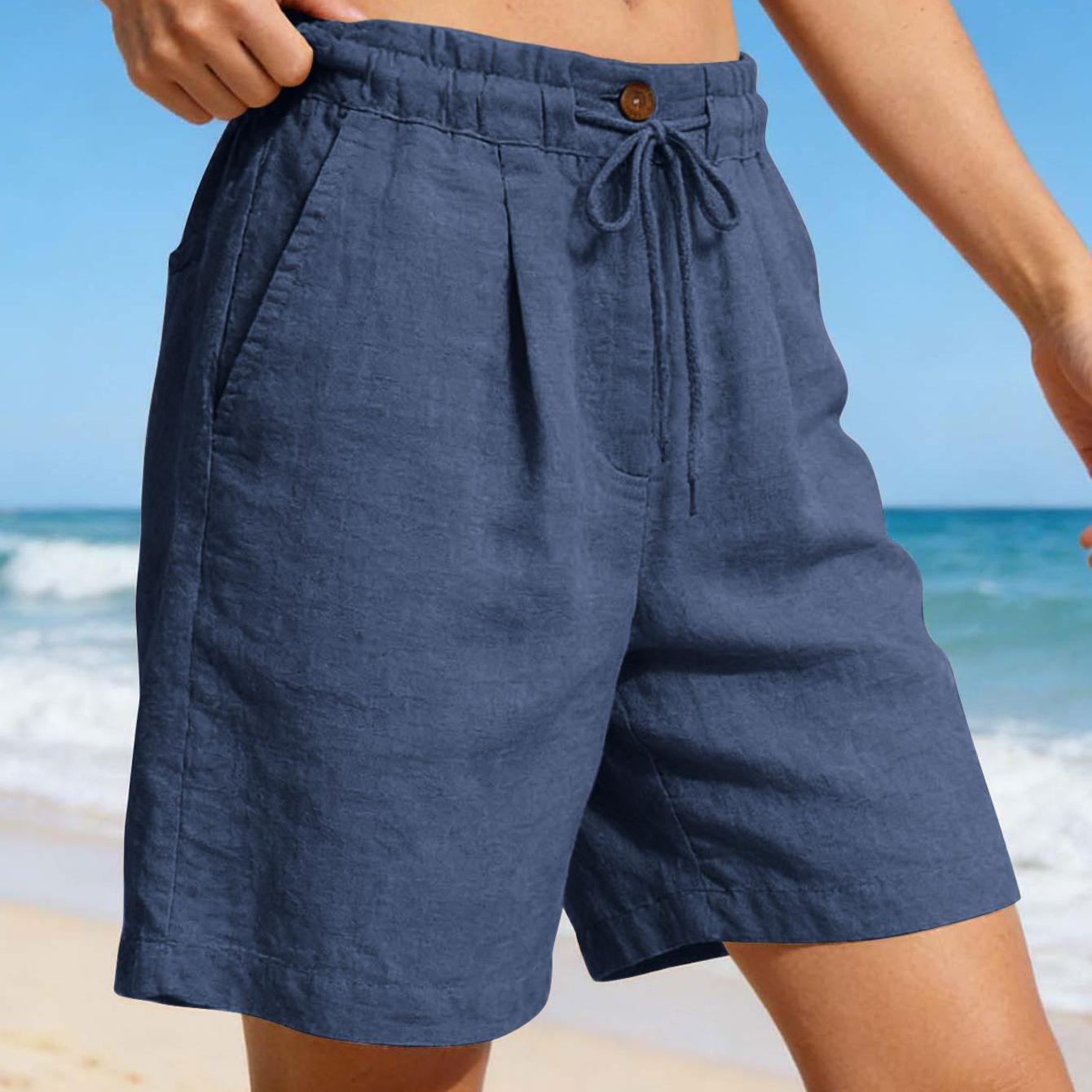 Women's Lightweight Loose Shorts Breathable Drawstring Waist Casual Pants