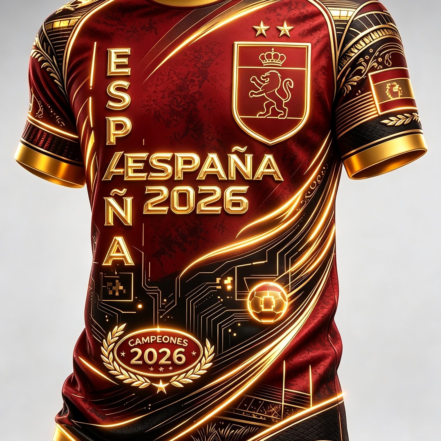 Image of Fashionable 3d T-shirt, Lightweight And Comfortable Street T-shirt, Spanish Fan-shaped Summer Casual Top Sportswear, Suitable For Football Enthusiasts' Outdoor Daily Wear