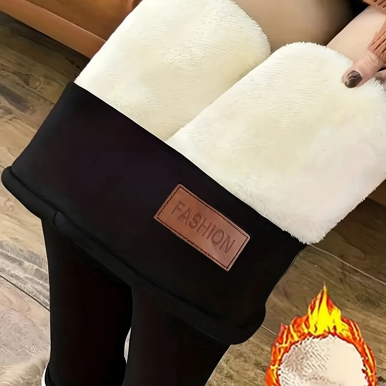 Plush Lined Thermal Skinny Leggings, Casual High Waist Warm Elastic Tights for Fall &amp; Winter, Women&#39;s Clothing, Base Layer, Pure Color
