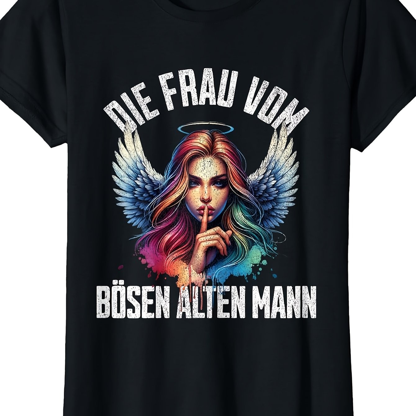 Image of T-shirt With German Text Die Frau Vom Evil Alten Mann, Mens Vintage T-shirt Perfect For Home|outdoor|work|gifting (birthdays|valentine's Day|mother's Day) All Sizes
