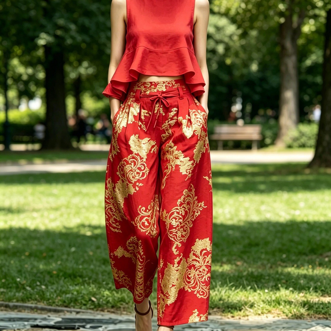 Image of 2026 New Women's Sleeveless Round-neck Pants Set, Casual, Easy, Breathable, Comfortable And Fitted, Versatile For , Suitable For /fitness/commuting/leisure And Other Occasions