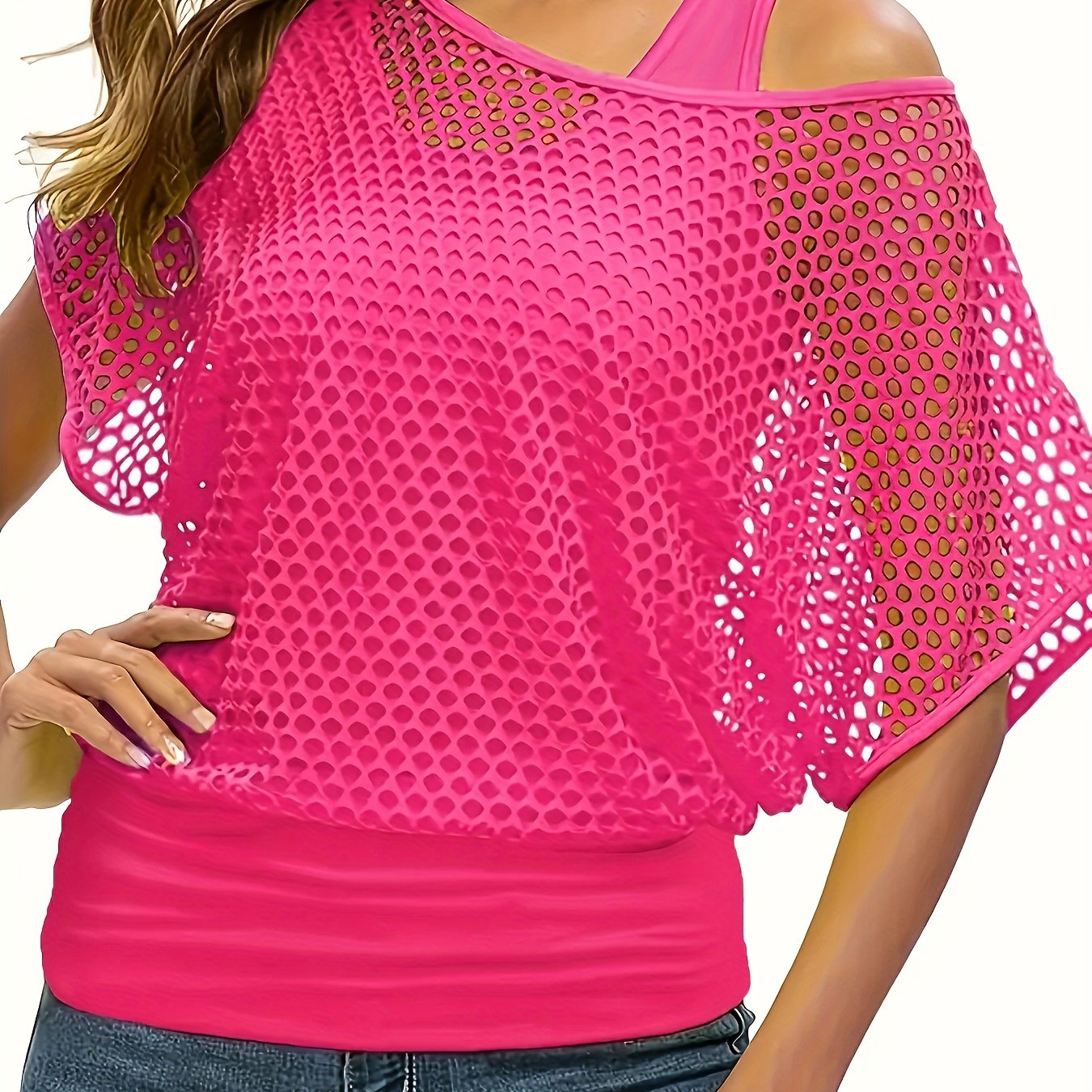 Image of Targeted Fashion Mesh 2-in-1 Two-piece Vest