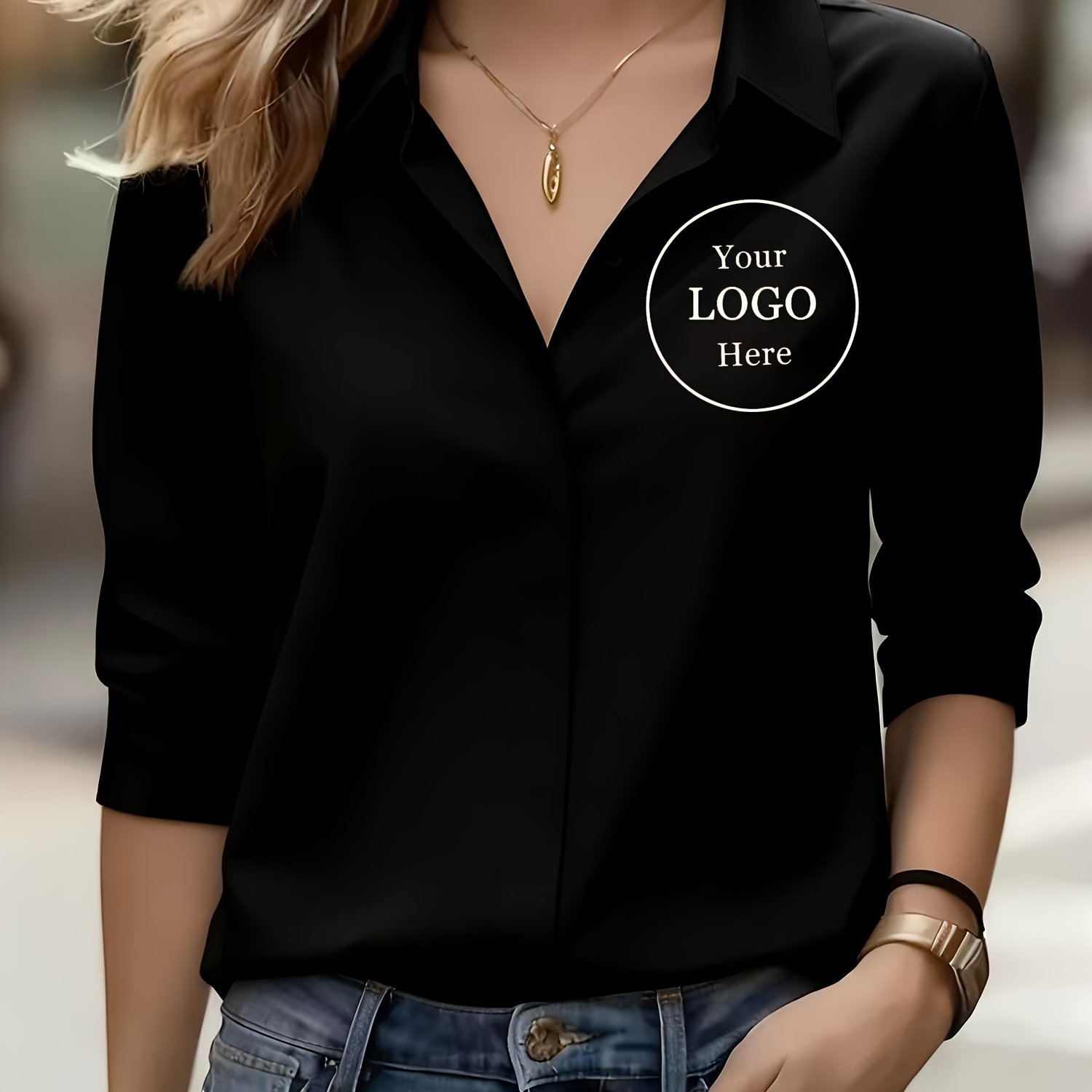TEMU Custom Workwear Custom Shirts Custom Logo Lapel Hidden Buttons Welcome To Buy Women's Shirts