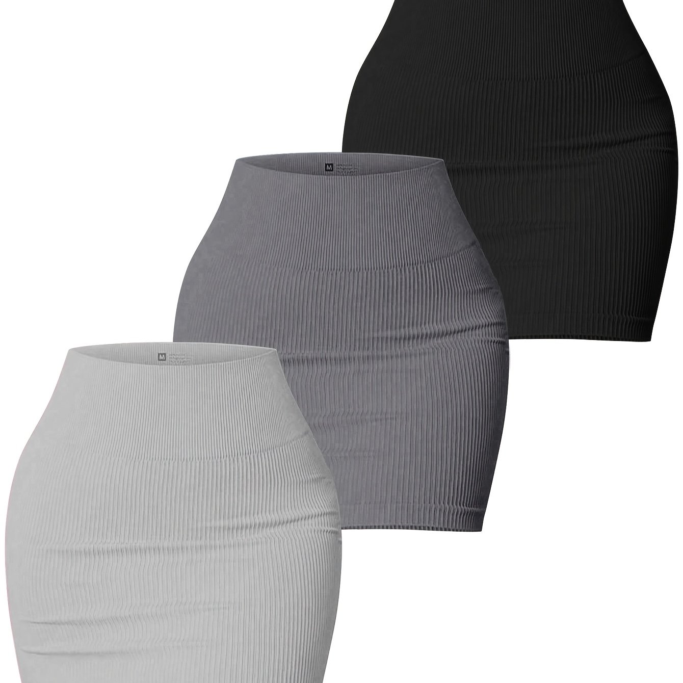 E-shop 3 Stück Damen Nahtlose High-Waist Sportröcke für den täglichen Casual-Look