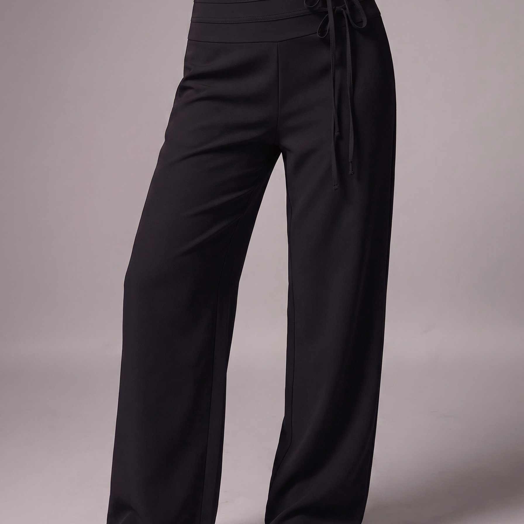 TEMU Pantalones rectos holgados y elásticos para mujer con cinturón decorativo casual