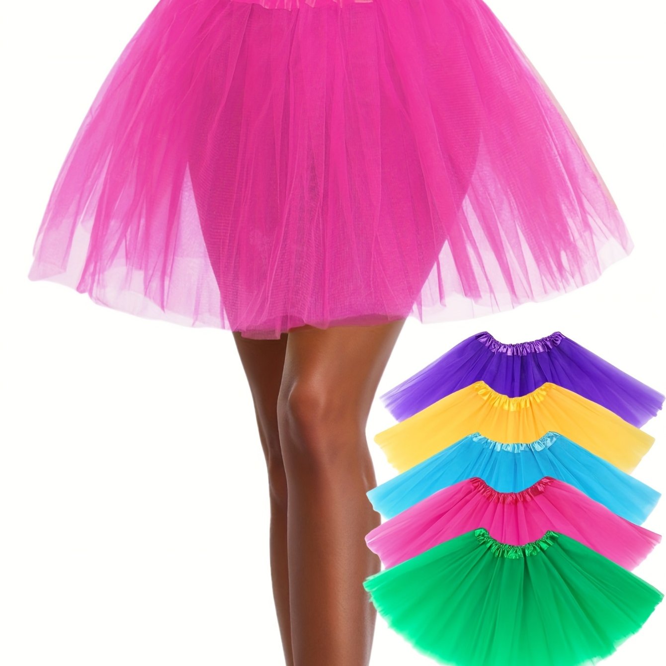 TEMU 5pcs Set Spring/summer Prom Carnival Party Tutu Skirts, Fashion Carnival Ballet Half Skirts