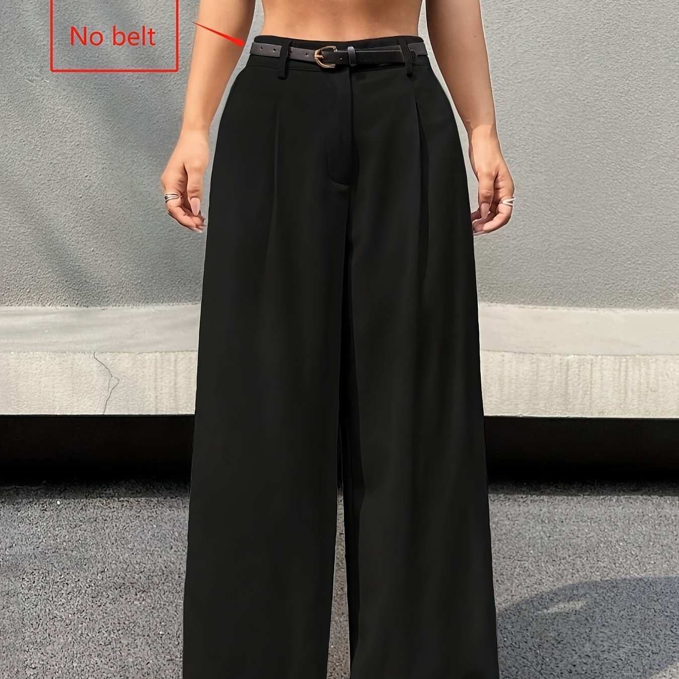 E-shop (OA6007-1) High-Waist Wide-Leg Hose Nicht Enthalten, Lässige Option, Damen Frühling Sommer Herbst Lässige Button-Up Reißverschluss Natürliche
