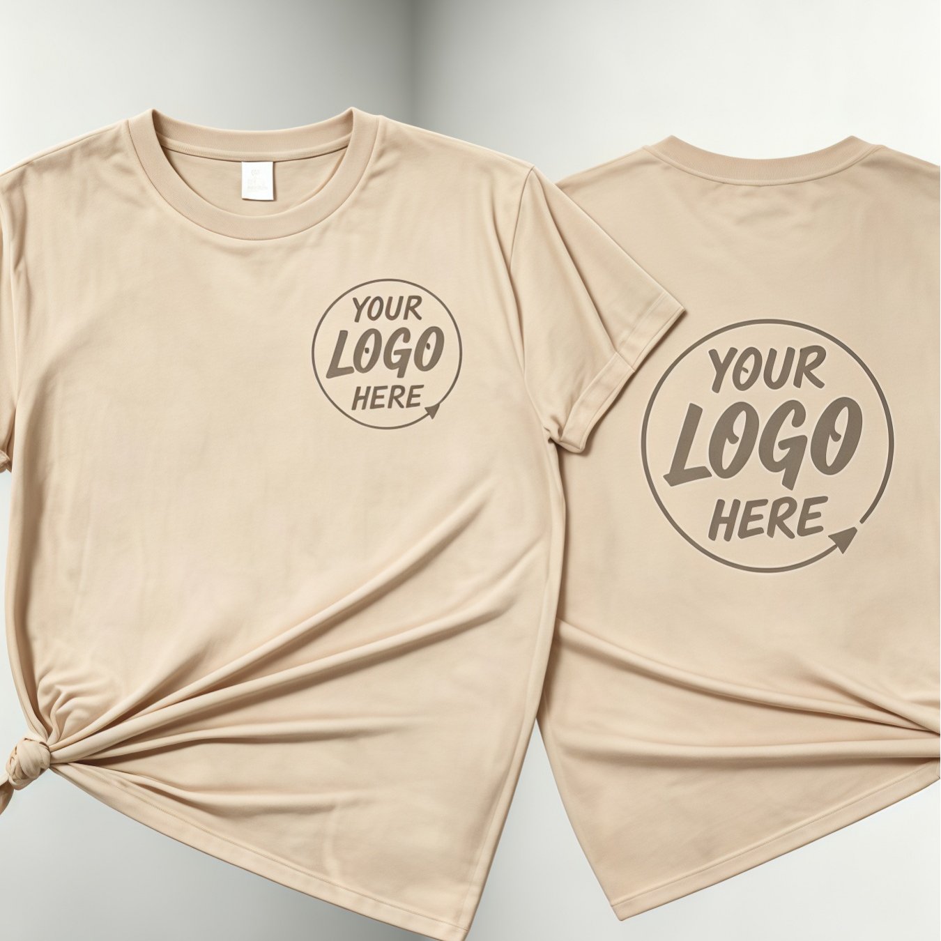 TEMU ックロゴ Tシャツ 前後プリント 法人ロゴ/デザイン対応 チームビルディングイベント イベント記念品 カジュアルで万能な半袖従業員制服に最適