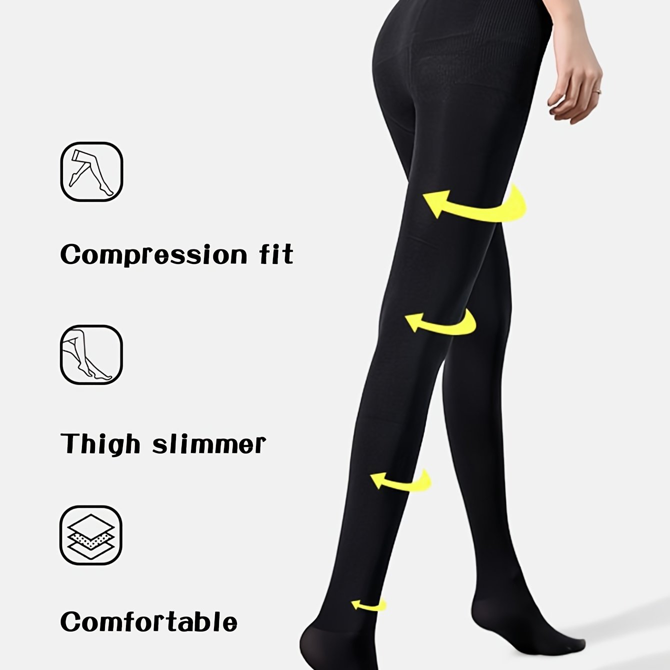 E-shop Schlankmachende Damenstrumpfhosen - Hochelastisch, Nicht Durchsichtig Schwarz/Nude für Frühling & Herbst