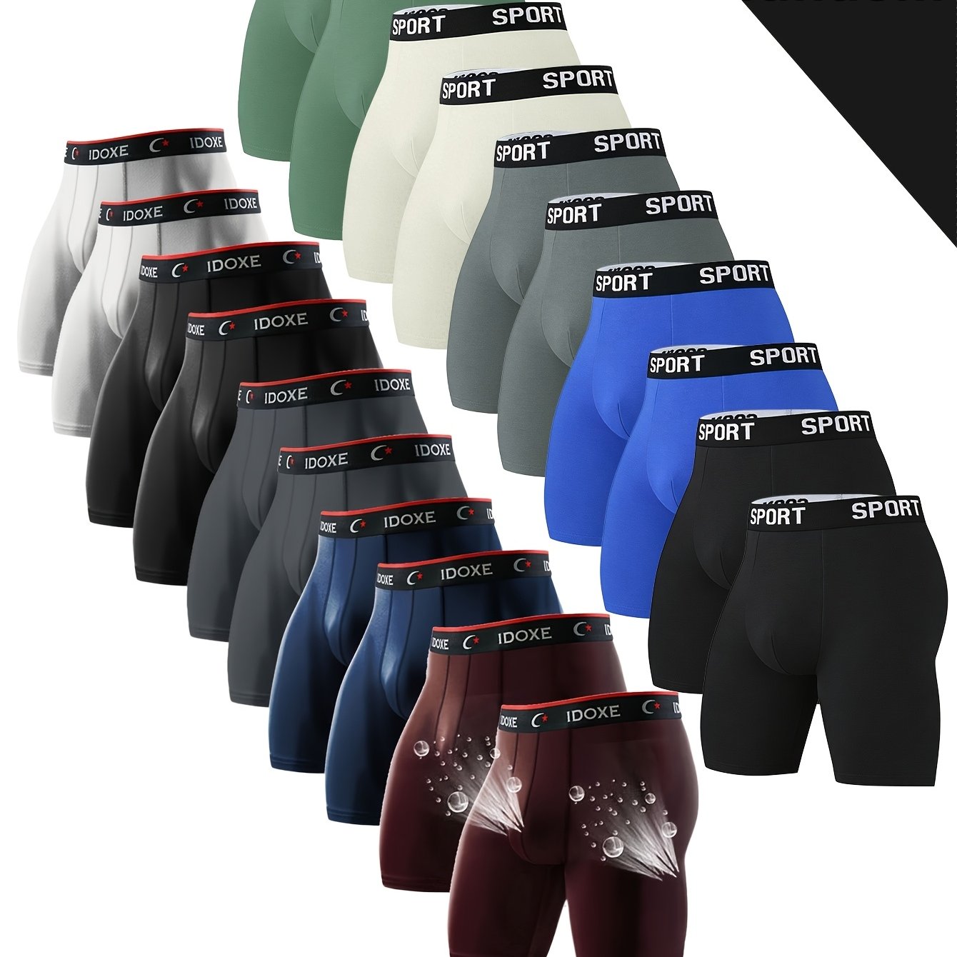TEMU 10 calzoncillos ajustados y cómodos para hombre - Transpirables, elásticos, de secado rápido, con cintura elástica, ideales para deportes de ,