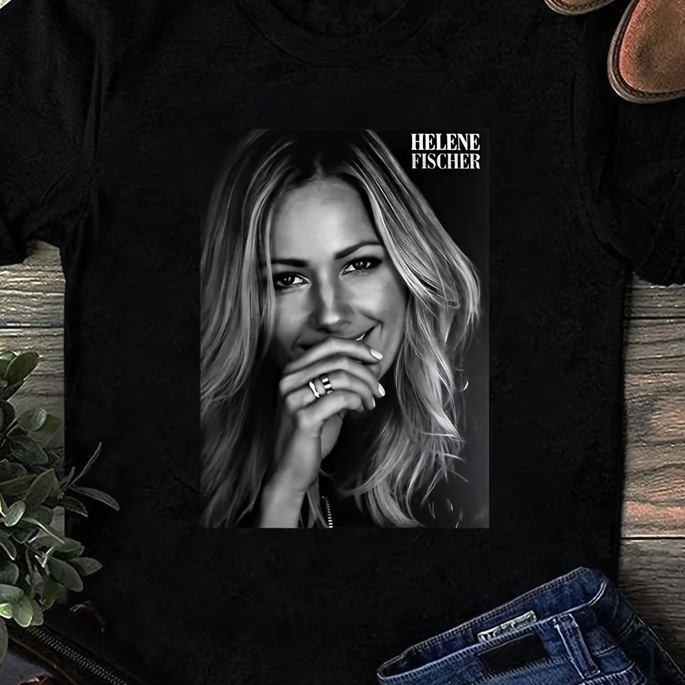 For Helene Fan T-shirt | Graphic Tee With Iconic 's Face, Casual Crew Neck Shirt For Concerts Casual Attire, Machine Washable, Perfect For Adult Supporters