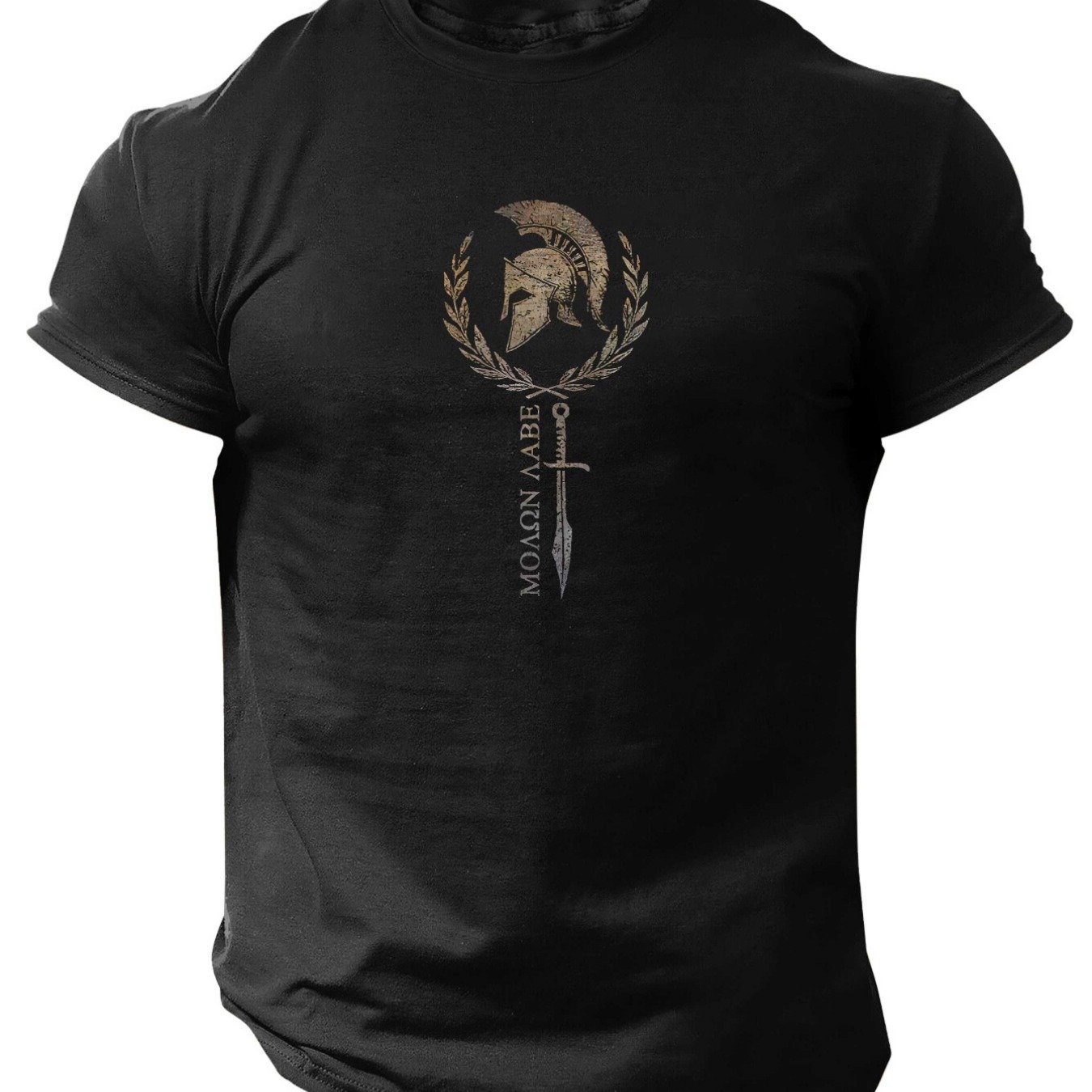 E-shop Herren Spartan Spirit Grafik T-Shirt | Leichtes, atmungsaktives, feuchtigkeitstransportierendes Sommer-T-Shirt mit Spartaner-Krieger-Print,