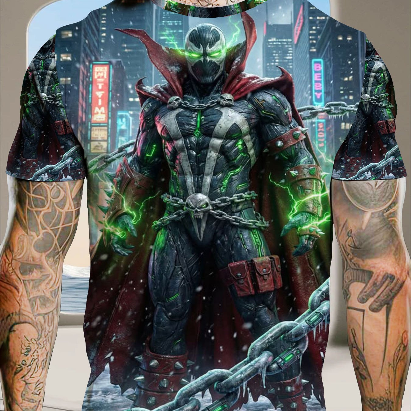 TEMU Men's 3d Men's Polyester T-shirt, Hero Graphic Print, Winter Style Casual Tee For Daily Wear