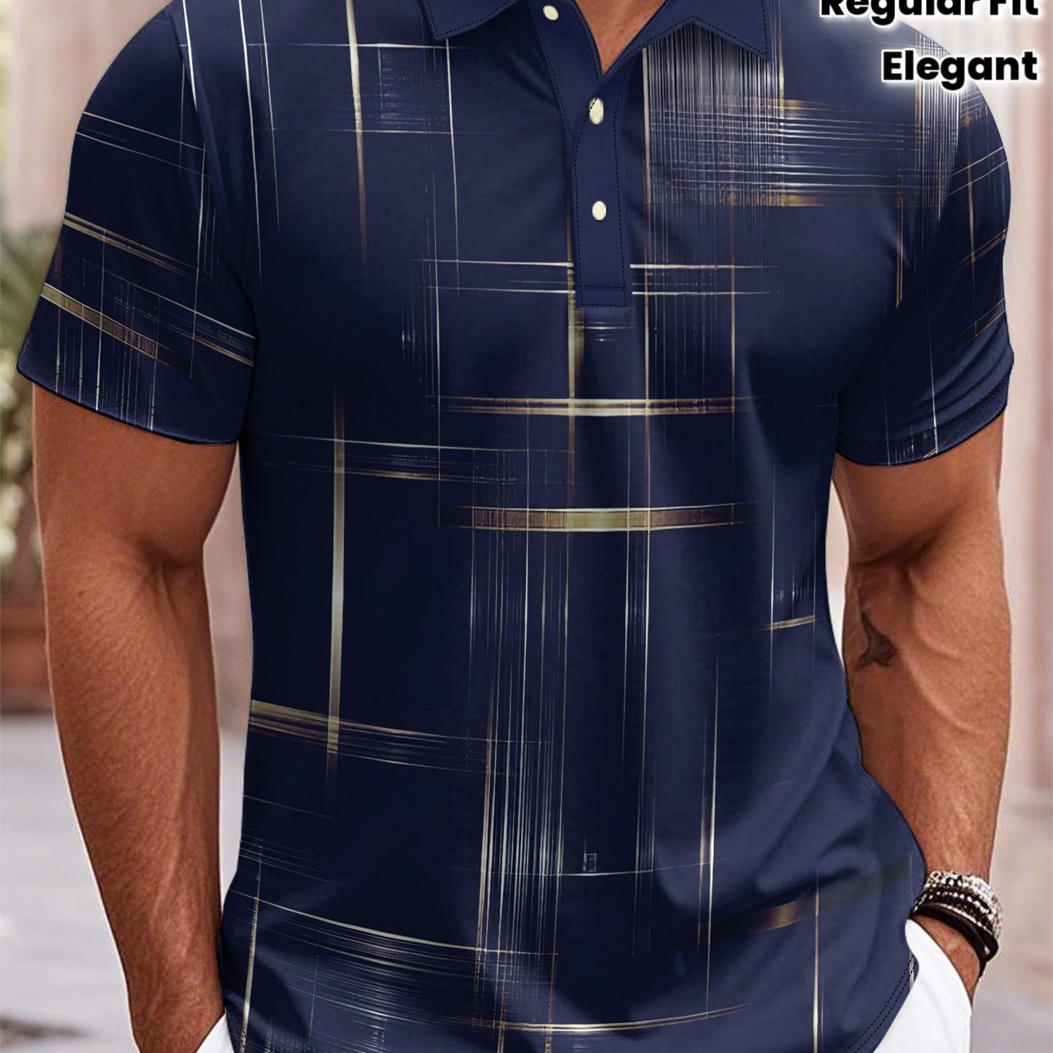 TEMU [printed Design-not Textured] Men's Casual Fashion Short-sleeve Shirt, Comfortable And Breathable, Plus Size
