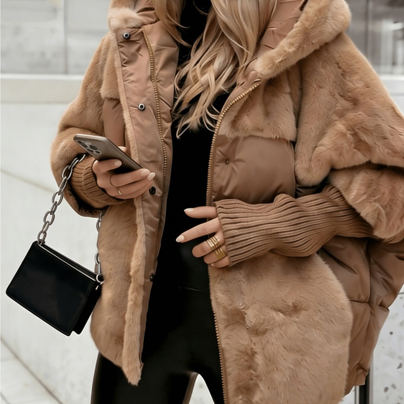Women's Winter New Hooded Coat | Relaxed Fit & Shoulders | Plush Fabric | Concealed Zip