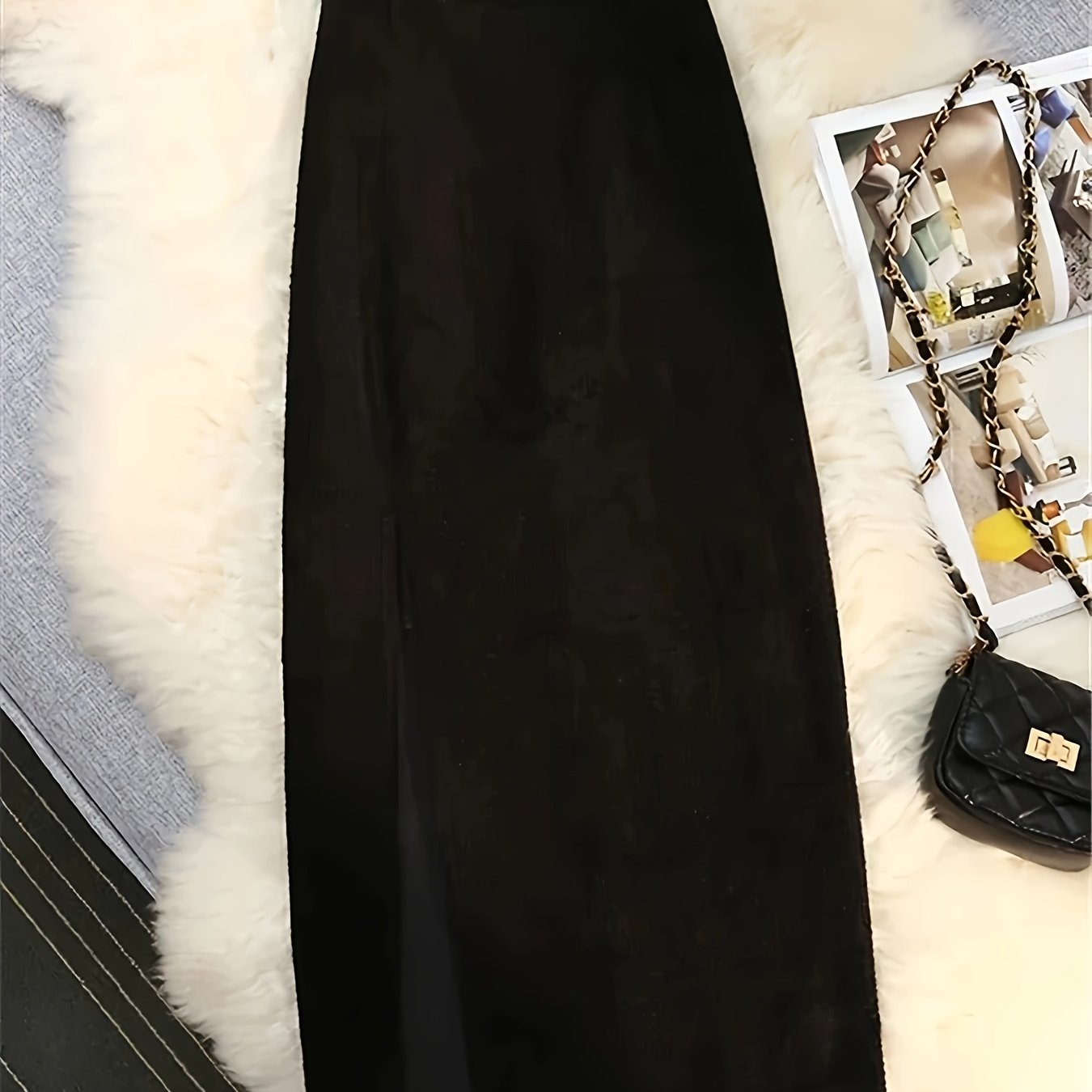 TEMU Women' Color Split Front Long Skirt