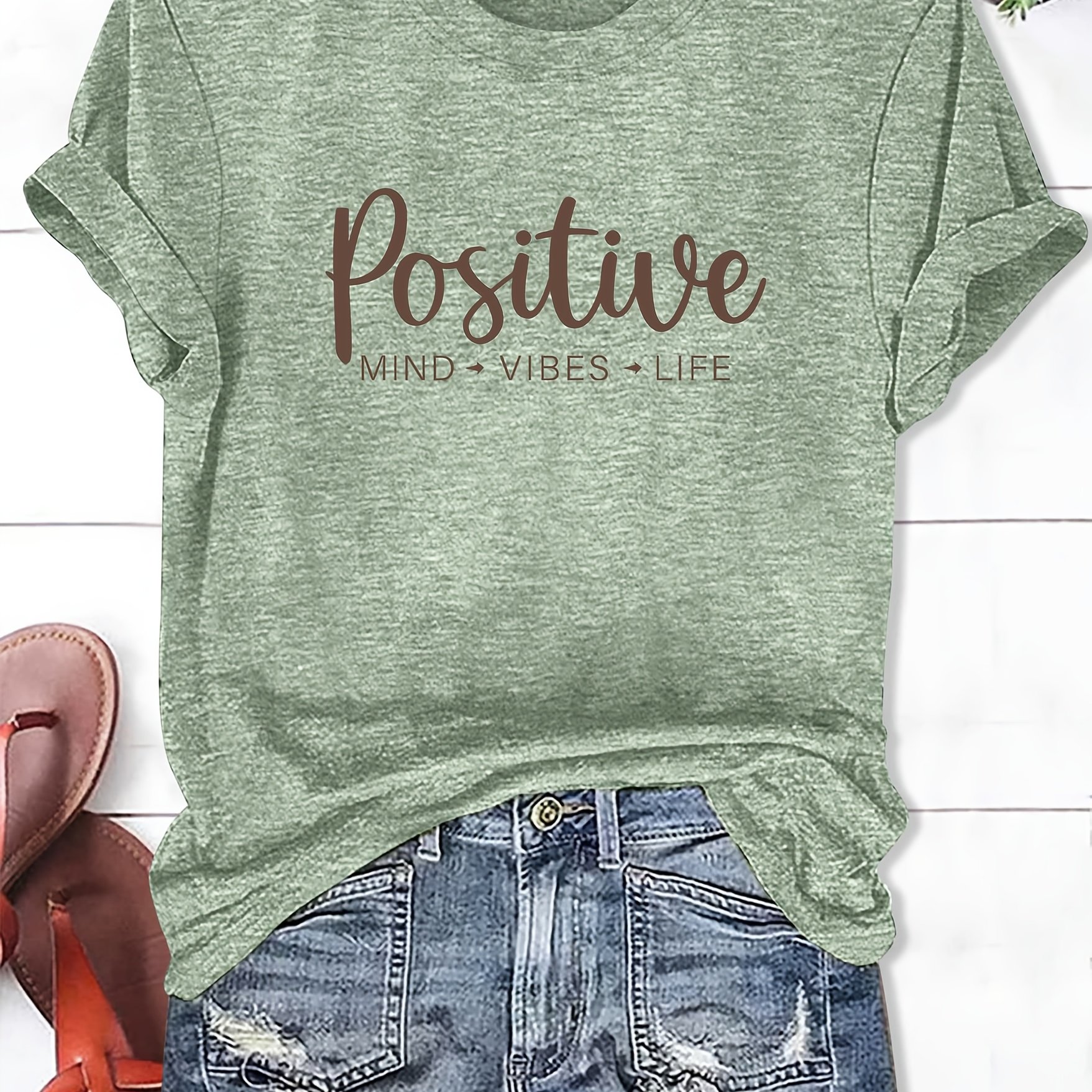 Women's Fashion Printed Short Sleeve Round Neck Casual T-shirt-033