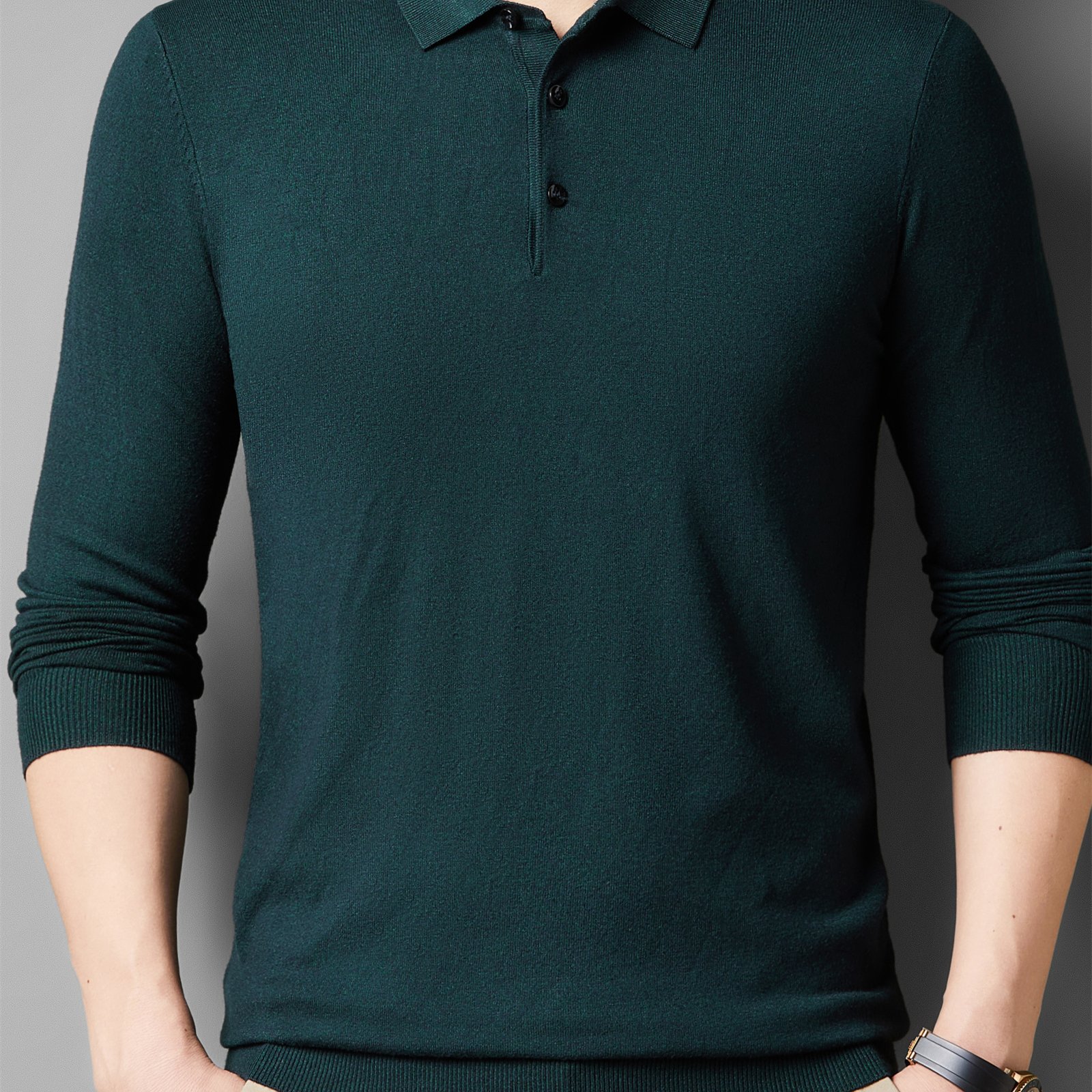 TEMU Men's Collared Pullover Sweater, Warm Casual Long Sleeve Top For Fall And Winter, Knit