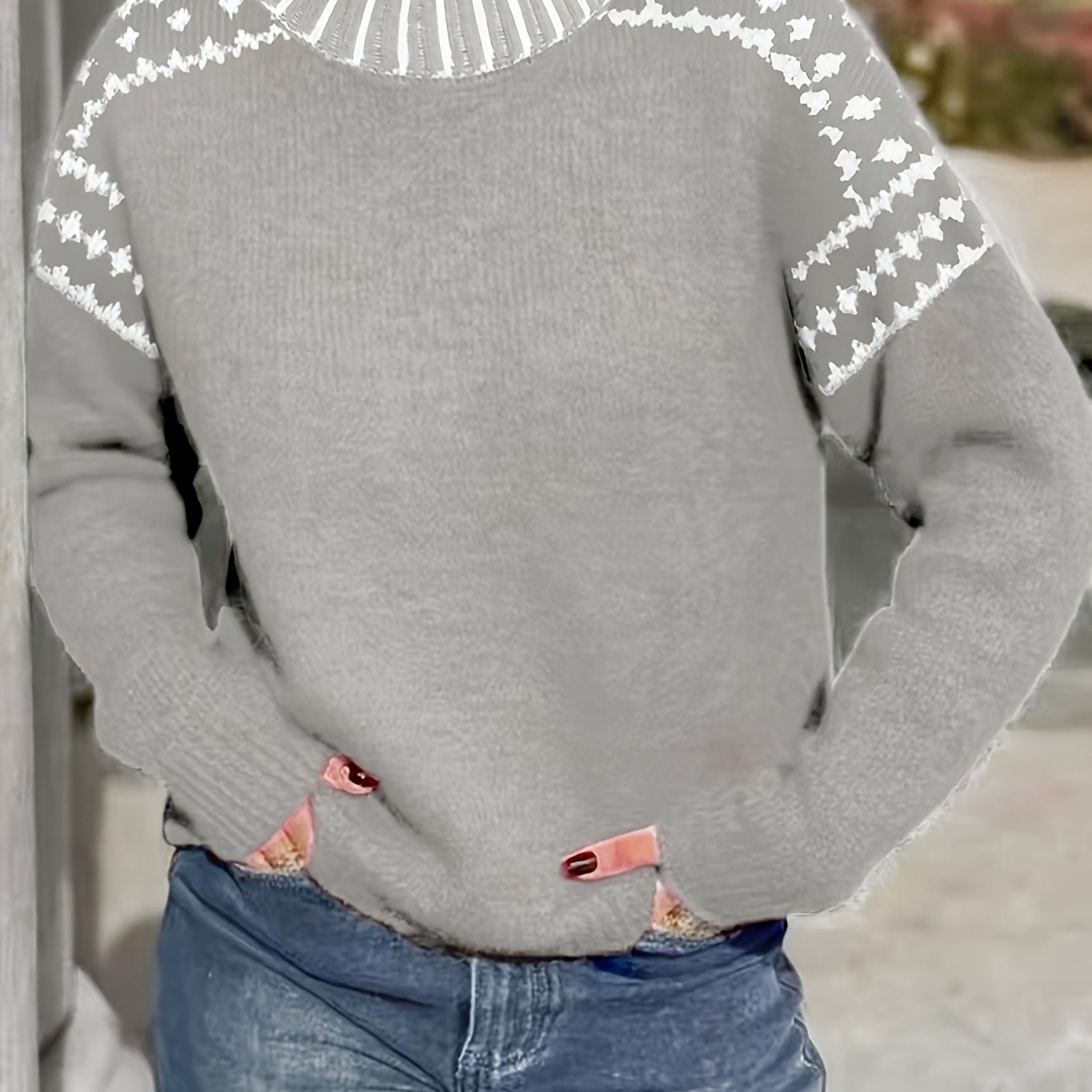 Bk0715051 Women's Elegant Half-turtleneck Sweater, Solid Color, 100%, Essential Fall Winter Outerwear And Base Layer, Fashionable Women's Wear