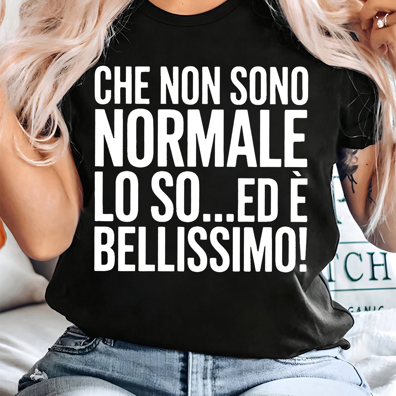 TEMU Plus Size, Women's Plus Size 0xl To 8xl Oversized T-shirt - Italian "che Non Lo So" Letter Print, Short Sleeve Crew Neck Casual Blouse Top, Size