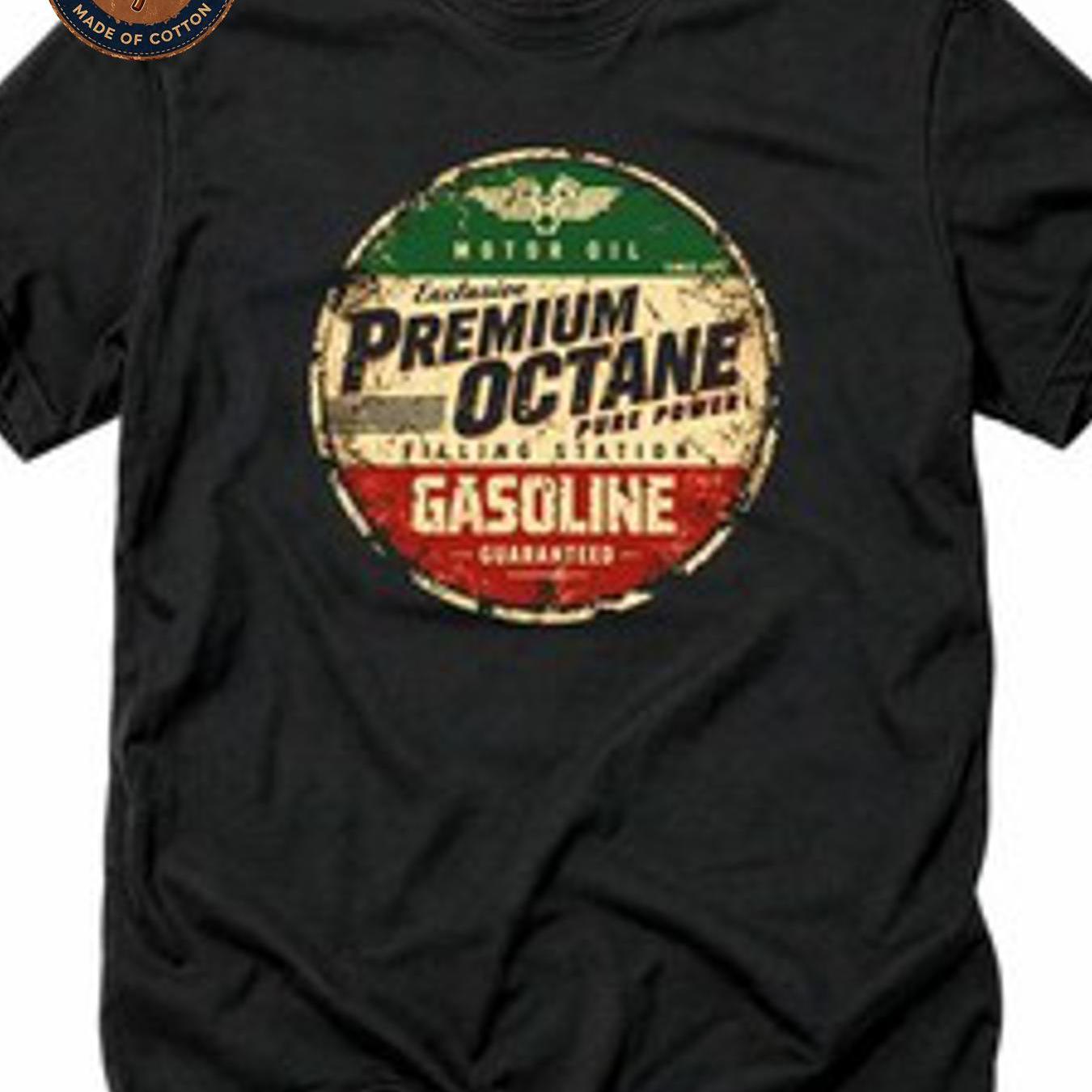 Image of Men's T-shirt Biker Premium Gasoline Motorrad Vintage Retro Graphic Print T Shirt Unisex Casual Breathable Soft Streetwear Summer Everyday Wear Outdoor Biker Gift Family Washable Concert Printed