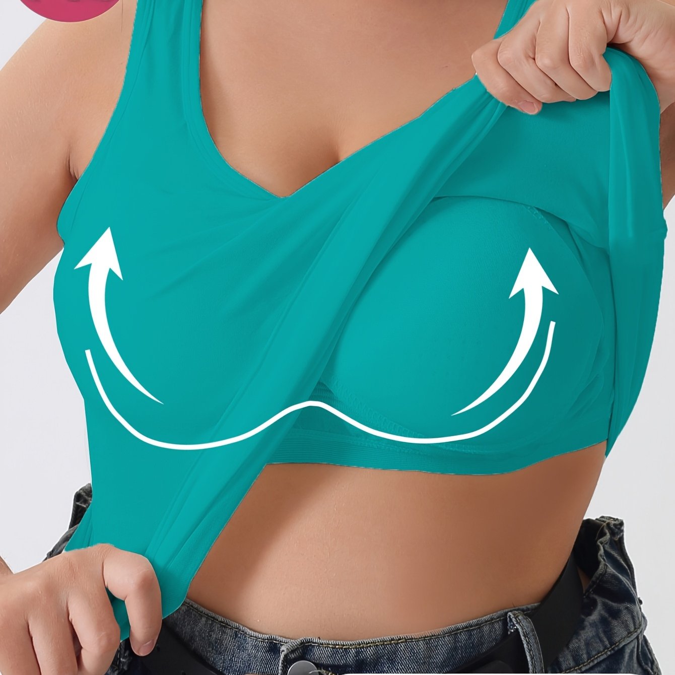 Plus Size Women's Shaping Camisole, Bra 2-in- Underwire Sleeveless Top, -friendly High-elastic Wide Straps, Wearable