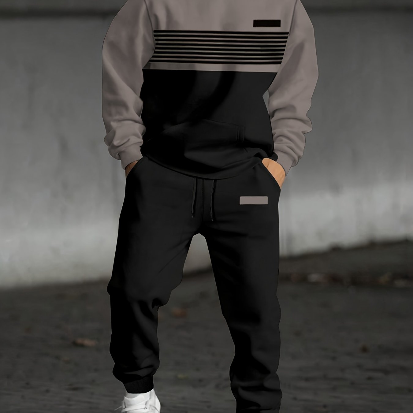 E-shop Herren Kapuzenpullover mit Farbblock-Karo-Print für Herbst/Winter