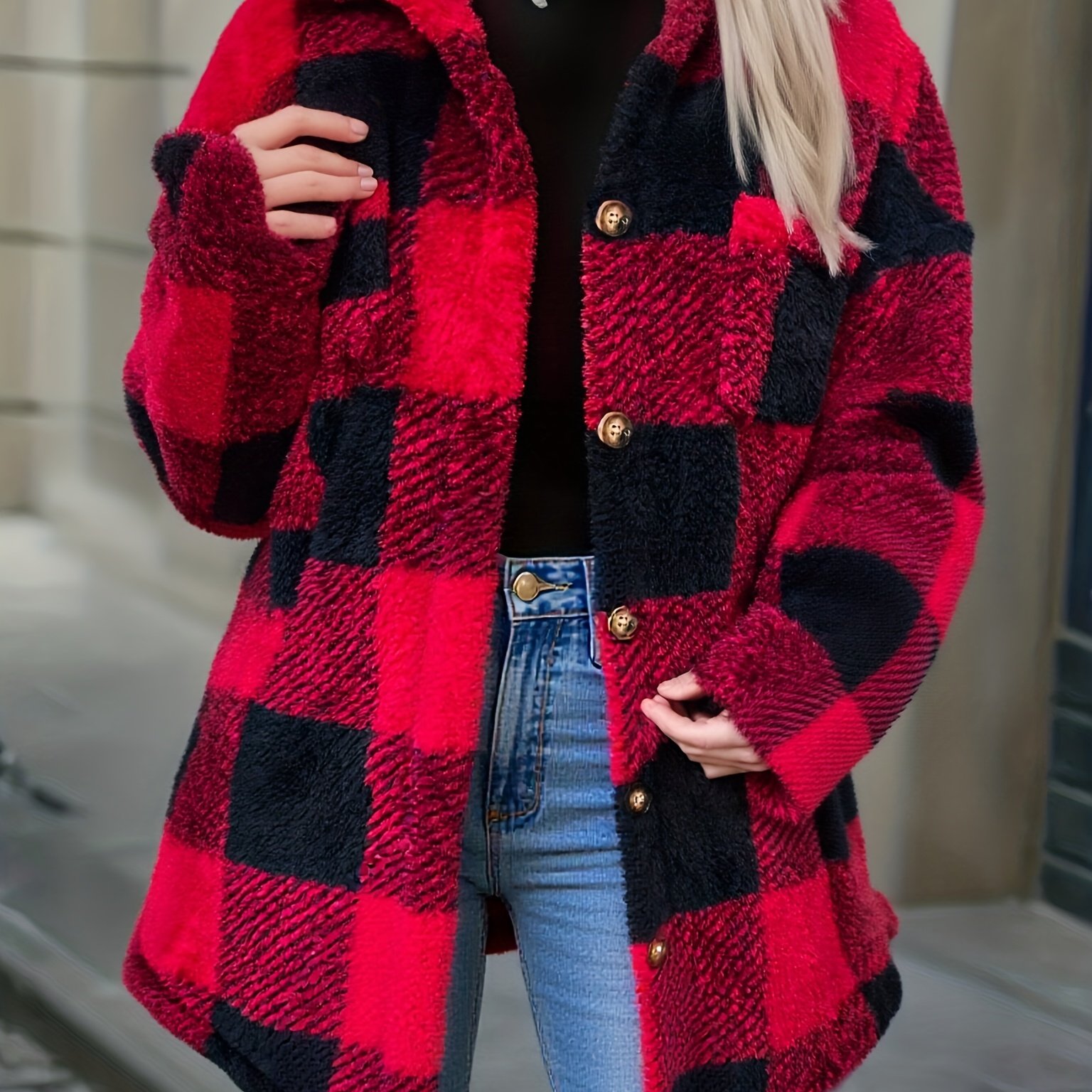 TEMU New Cross-border Fashionable Casual Plush Jacket For Women