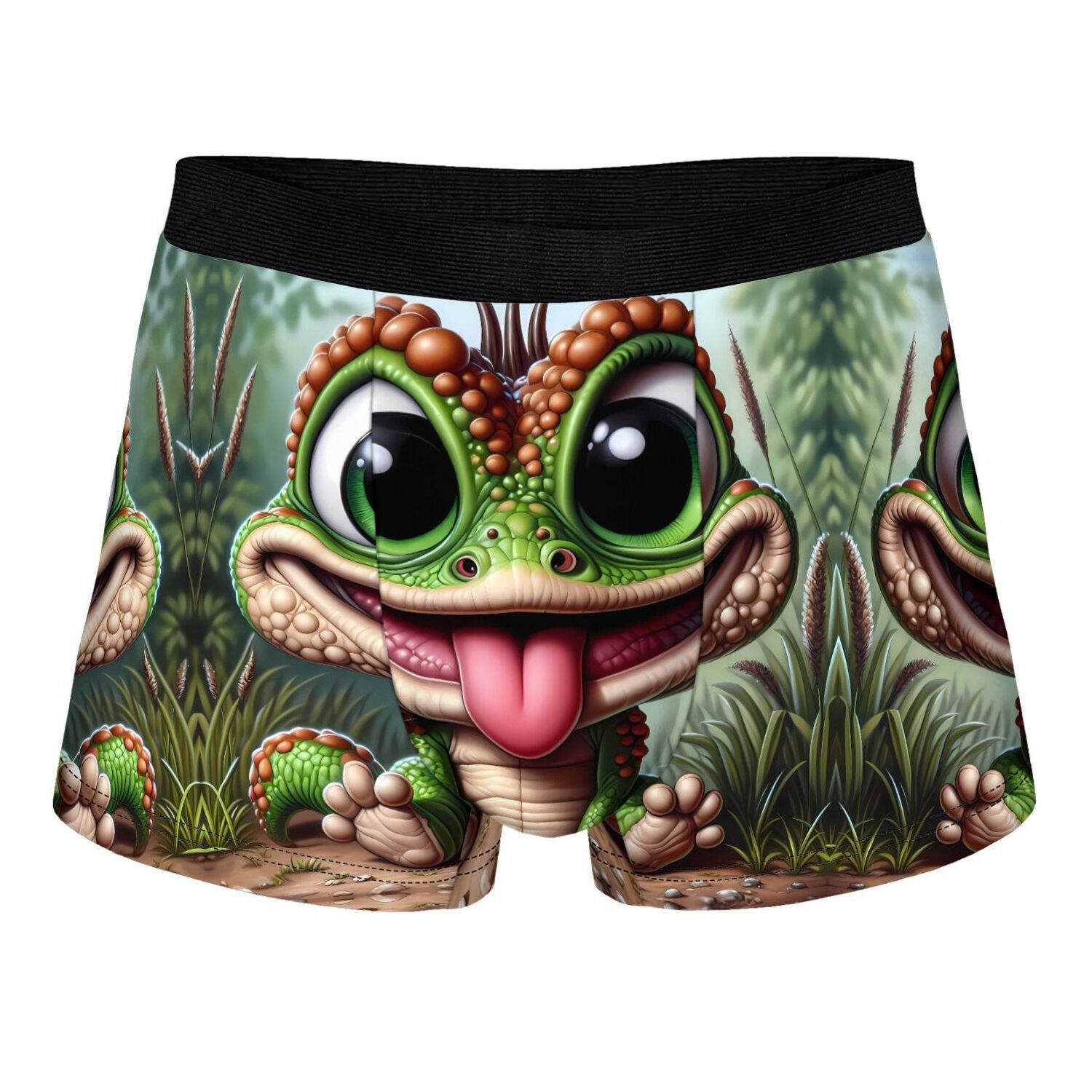 TEMU Sous-vêtements pour homme Grenouille aux grands yeux Motif tendance imprimé 2D