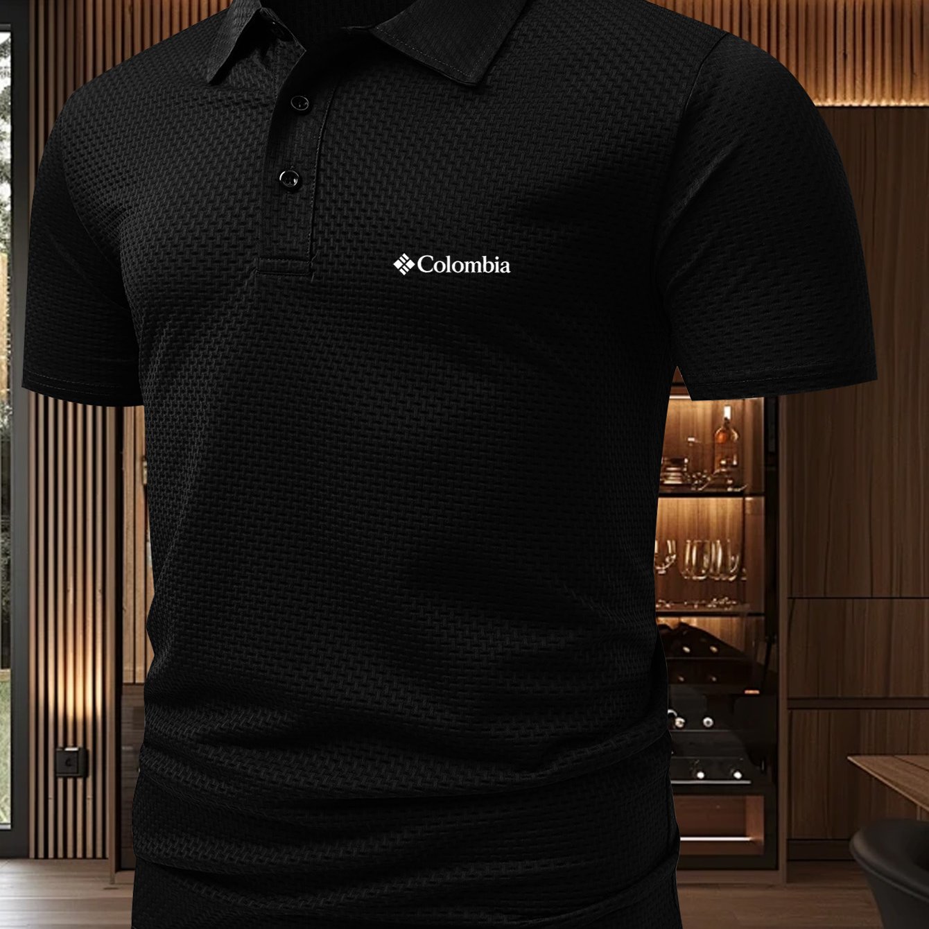 TEMU Men's Summer Casual Shirt. Loose Fit, Breathable, Lapel Collar, Short Sleeve Top, Casual Solid Color Pullover, Suitable For Outdoor Sports Like