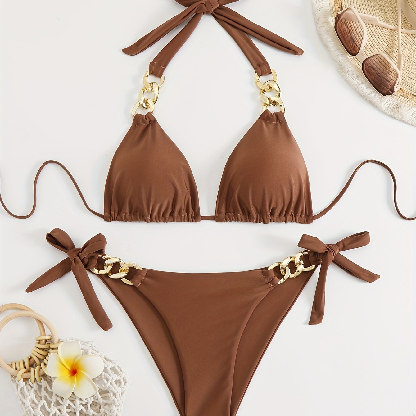 Women's Fashion Solid Color Separated Bikini Swimsuit