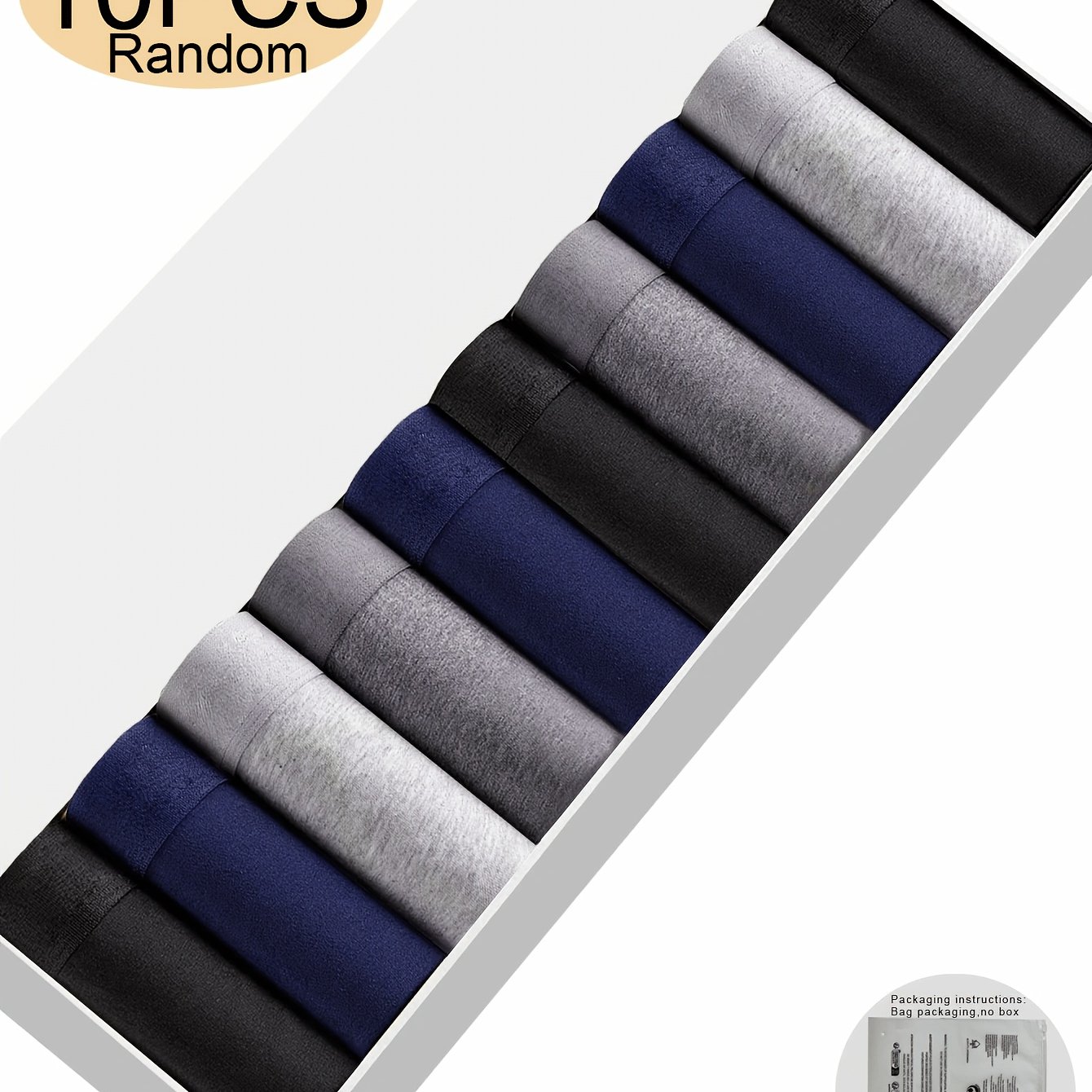 E-shop 10 Stück Herren-Boxershorts – Weiche, atmungsaktive Unterwäsche, klassische einfarbige Farben (Schwarz, Marineblau, Dunkelgrau, Hellgrau),
