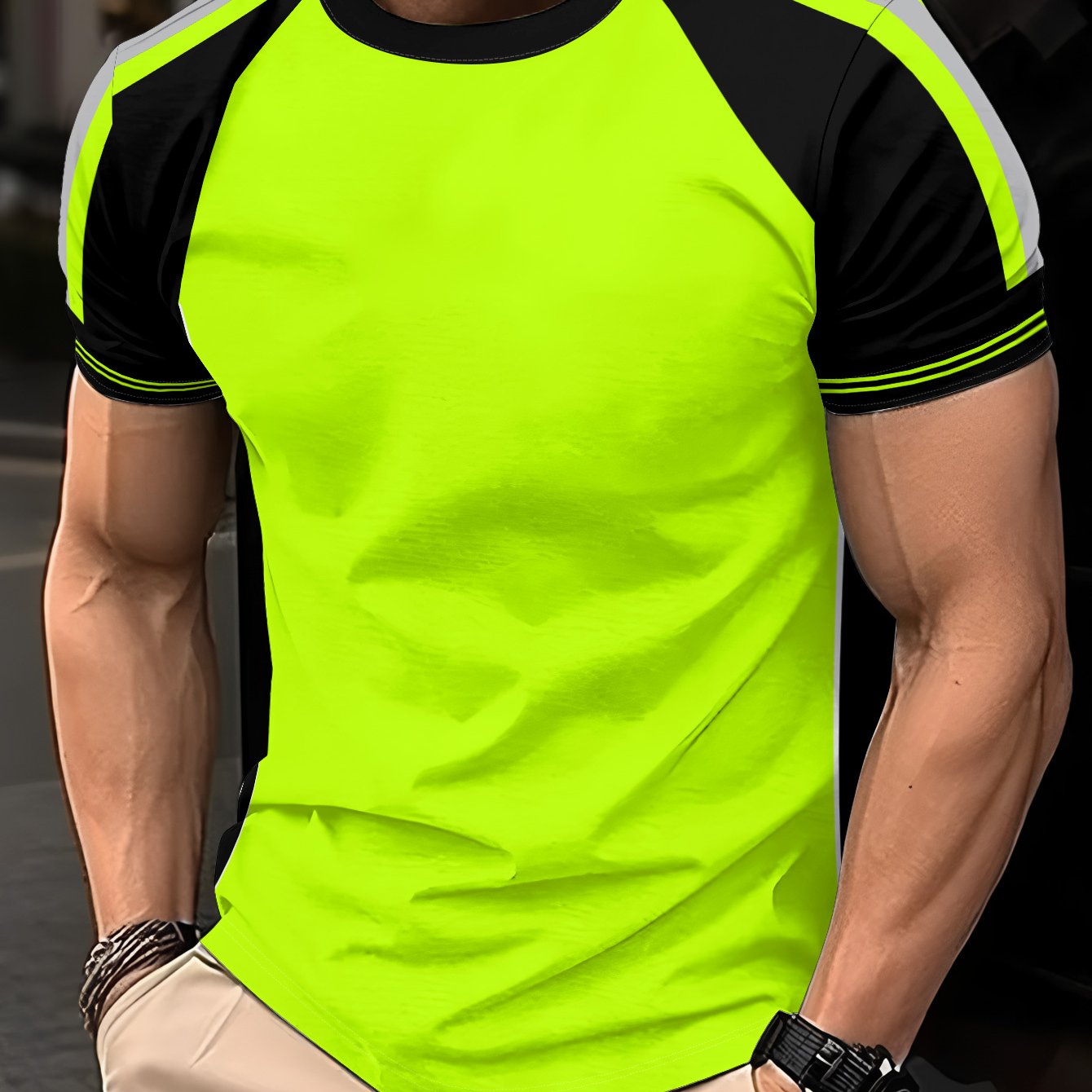 E-shop Herren Freizeit-Sommer-Arbeitskleidung Bedrucktes Kurzarm-Rundhals-T-Shirt