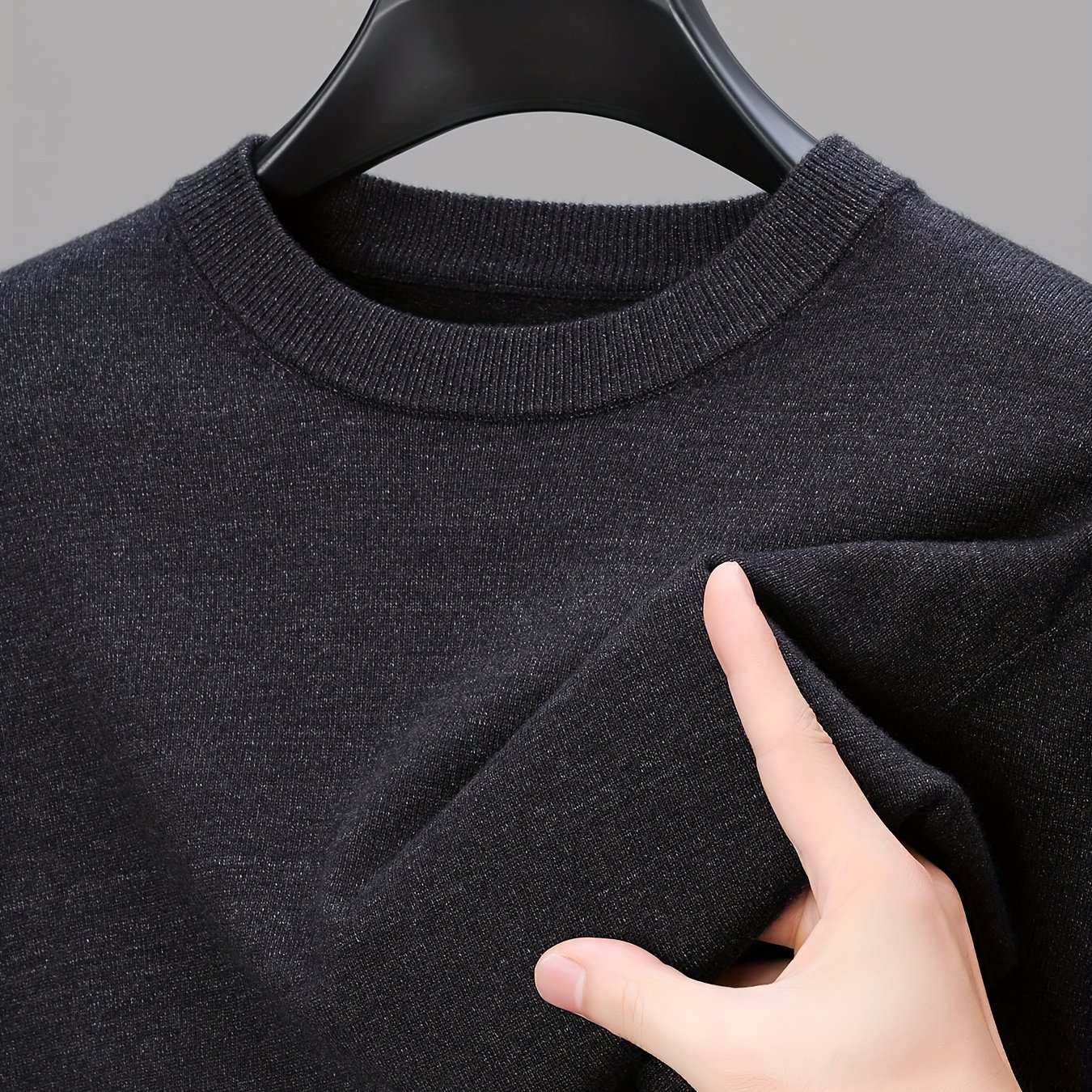 TEMU Men's Spring/autumn Lightweight Crew Neck Casual Knit Pullover Sweater
