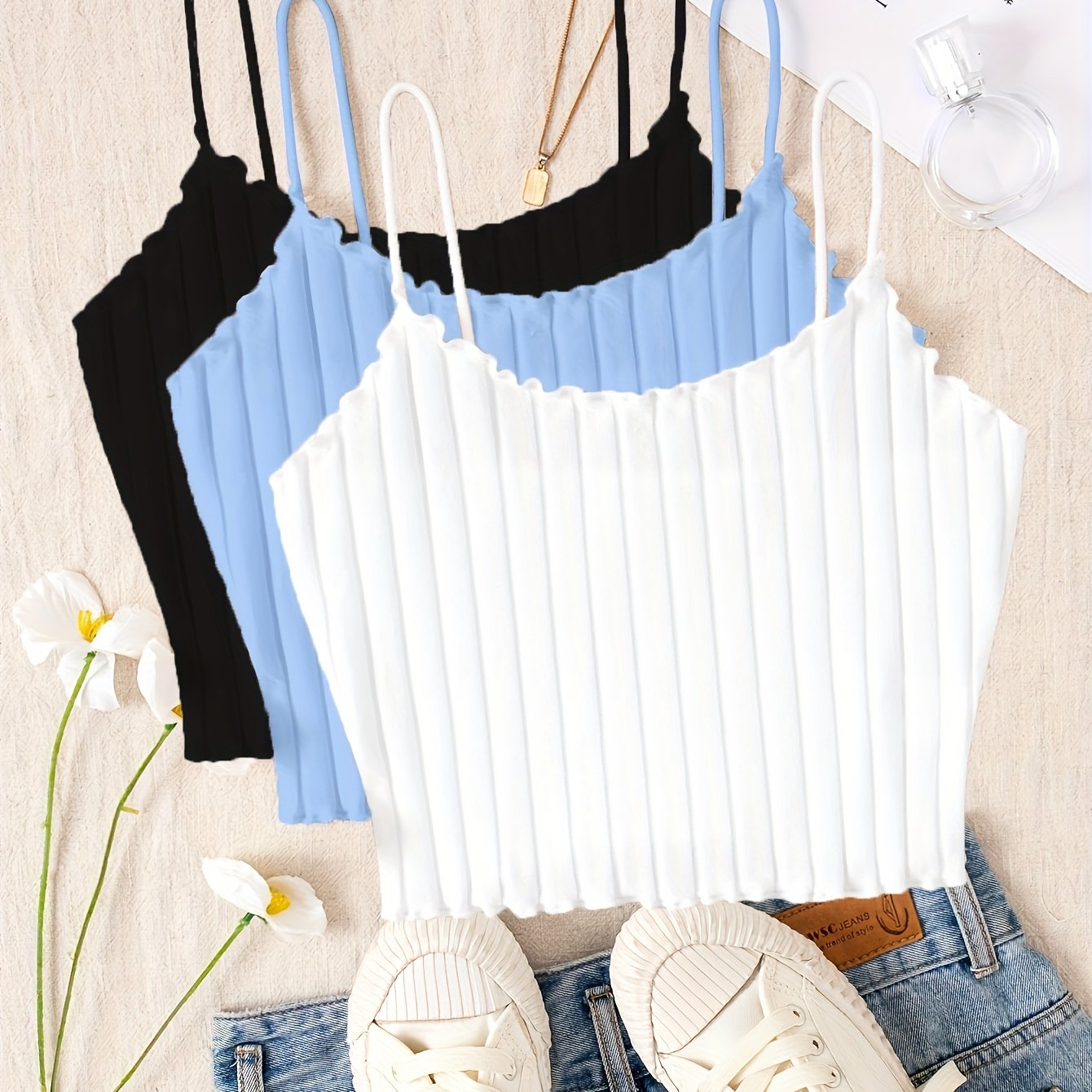 TEMU Women's Camisole Three-piece Set
