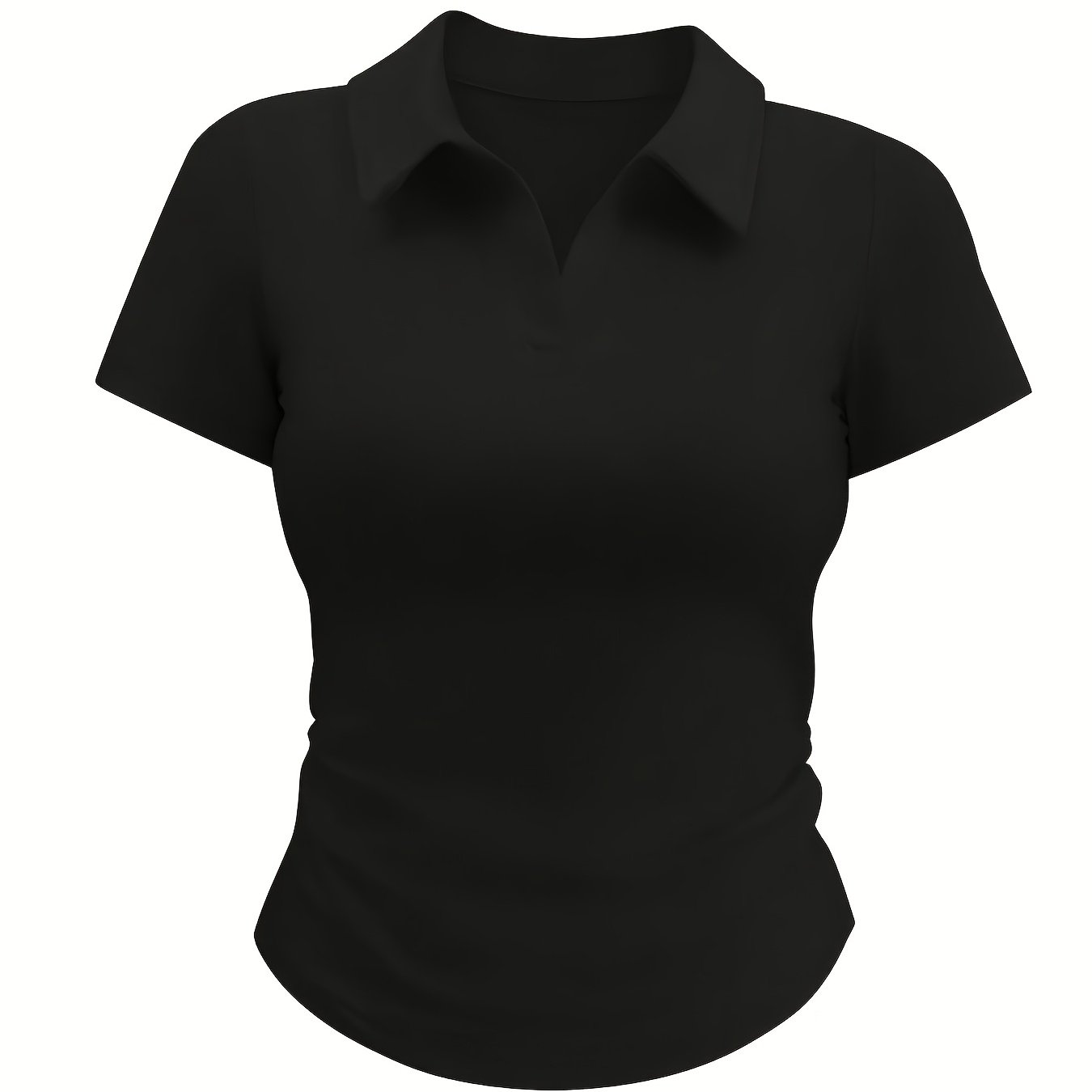 E-shop POLO Shirt -Angle Kurzarm T-Shirt Damen Kurze Oberteil Slim Fit und Design Sense Taillenbetonende Falten