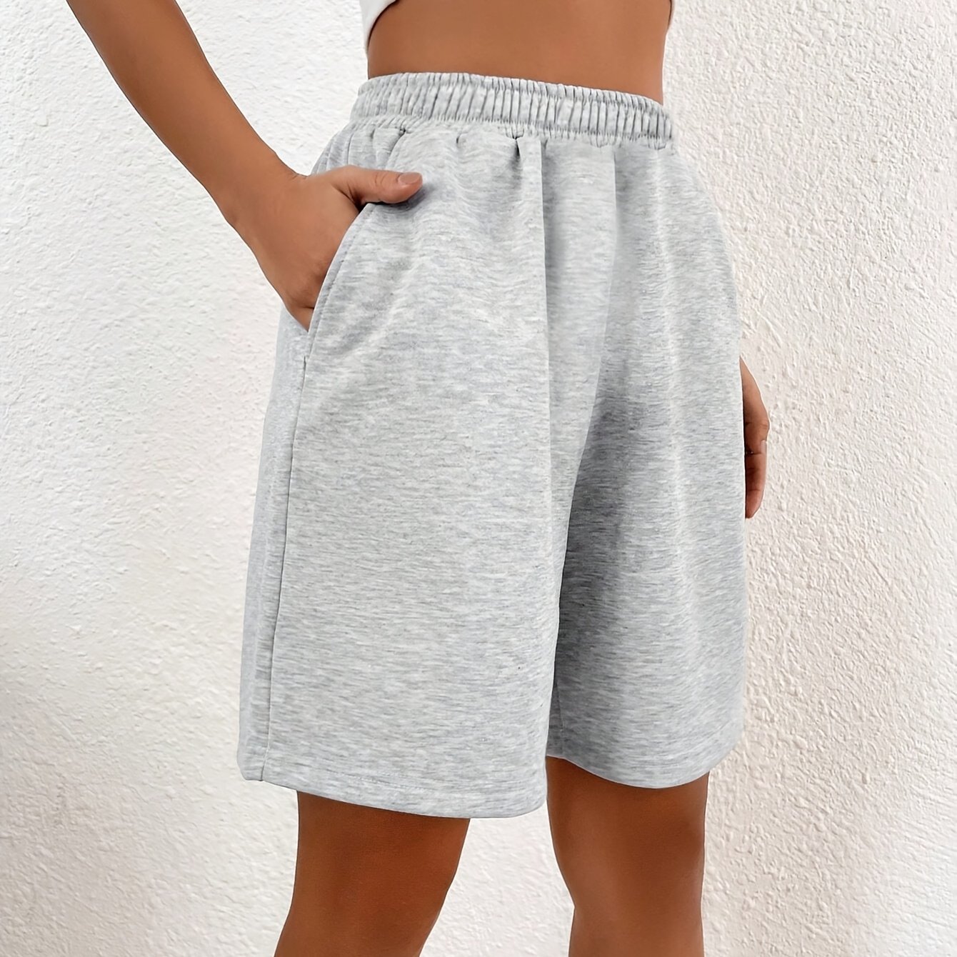 Image of Girls' Short Shorts, Casual Athletic Shorts, Made Of Soft And Comfortable Knit Fabric, Elastic Waist Design, Loose Fit, Suitable For Daily And , Fashionable And Easy All-match Style, For Outdoor