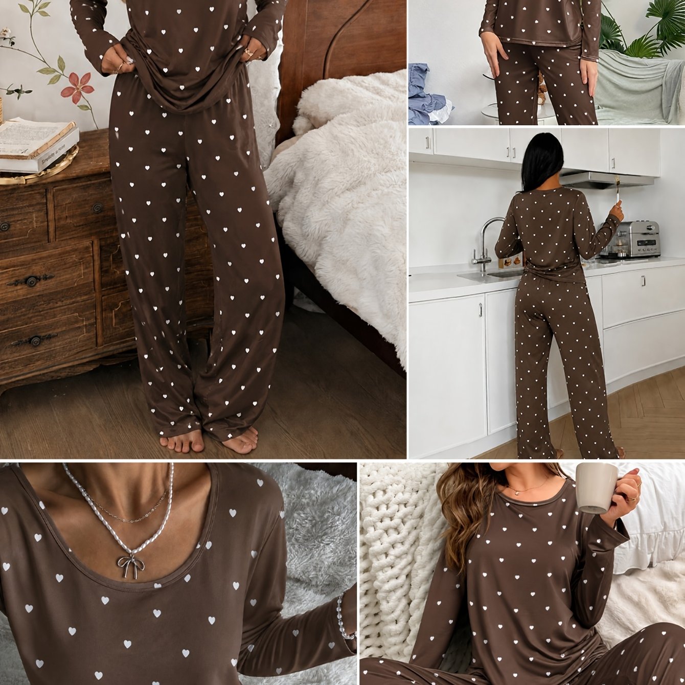 TEMU Women's 2pcs Pajama Loungewear Set, Spring Summer Autumn Casual Sleepwear Set, Comfortable Pajama Home Set, Comfortable For Home Use,