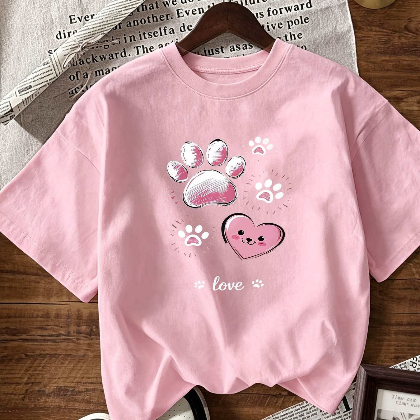 Spring And Summer New Arrival: Round Neck T-shirt With Heart & - For All Ages, Lover Gift, Love-themed Design For Daily