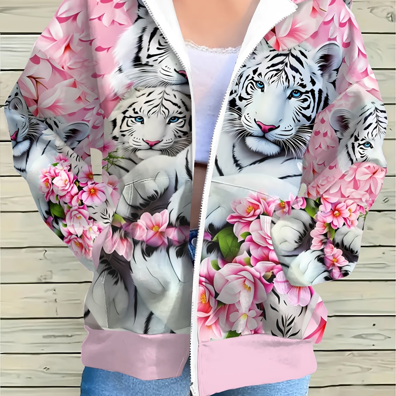 TEMU /autumn Versatile Women's Long-sleeve Zip-up Hooded Sweatshirt For Daily Casual Wear, And Trendy
