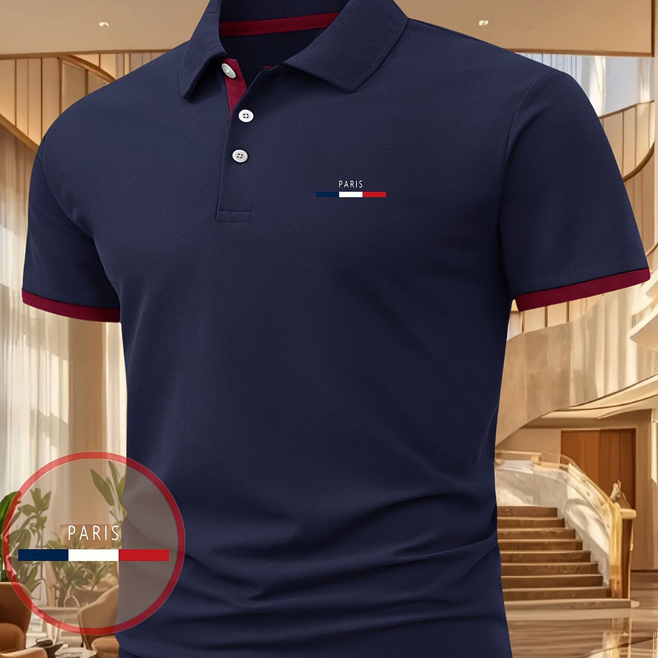 E-shop Lässiges Herren Sommer T-Shirt mit Print - ein stylisches Kurzarm-Top mit geometrischen Designs, leicht und atmungsaktiv, Poloshirt