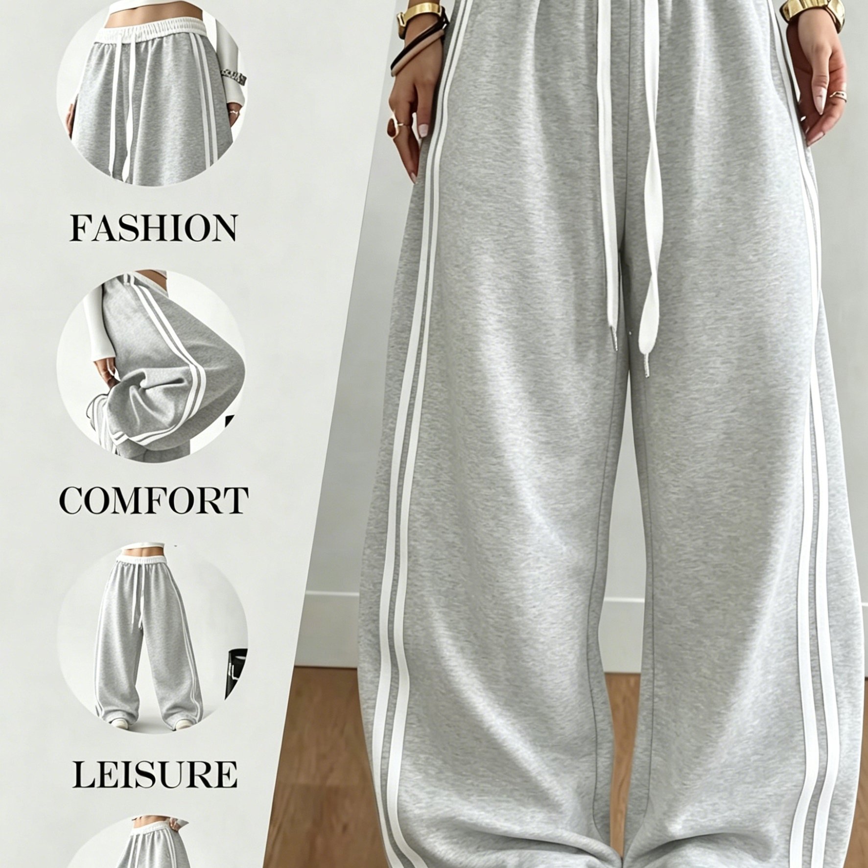 Women's Casual Fashionable Wide-leg Sports Pants, Suitable For Yoga, Fitness, And Athletic Wear