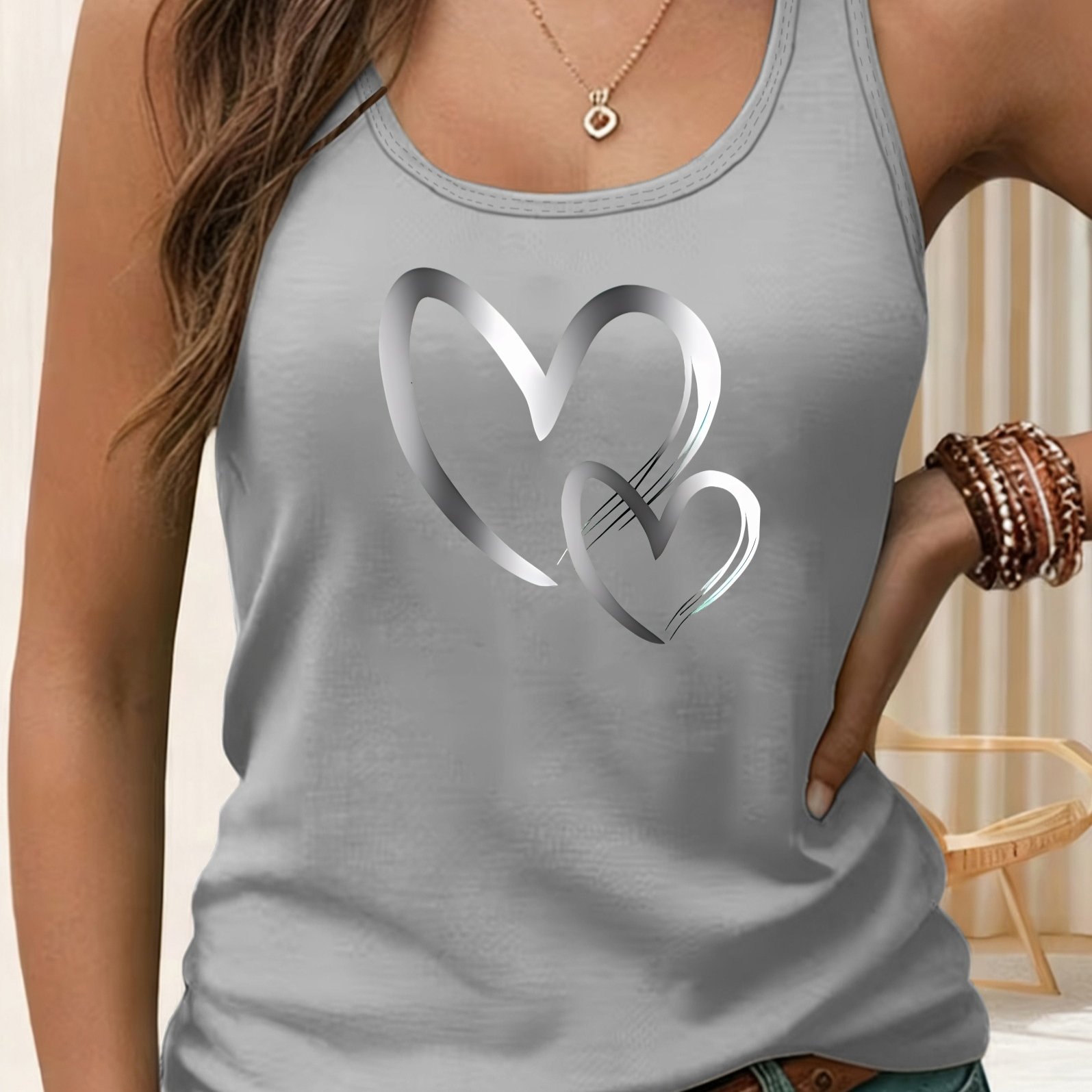TEMU 00p Valentine's Day, Y2k, Women's Sleeveless Tank Top, Casual Fashion, Women's Spring/summer Casual Sportswear S, M, L, Xl, Xxl 6463