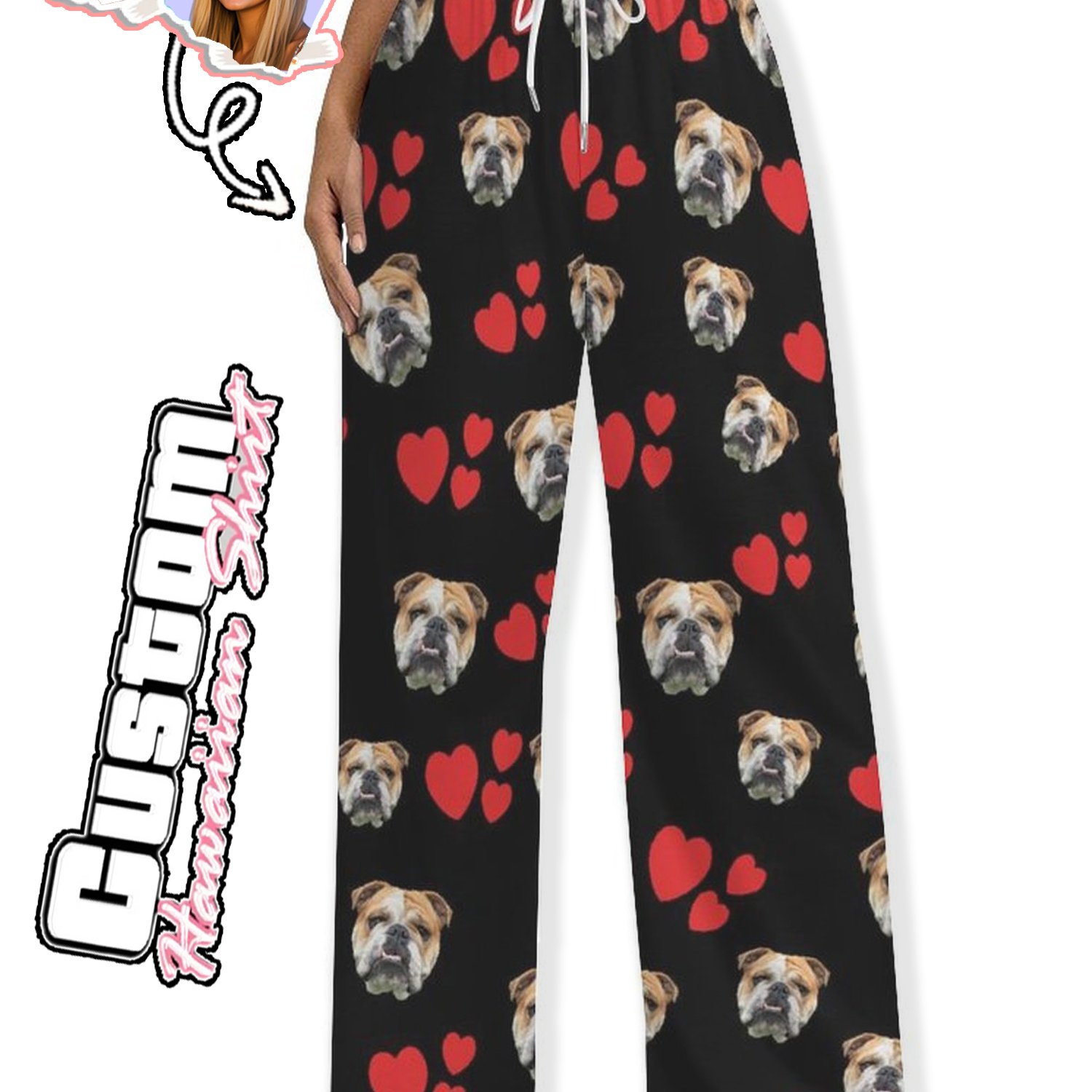 TEMU Pantalon personnalisé pour hommes et femmes avec photo de , visage personnalisé, têtes humaines et irréguliers, idéal pour Noël, Thanksgiving,